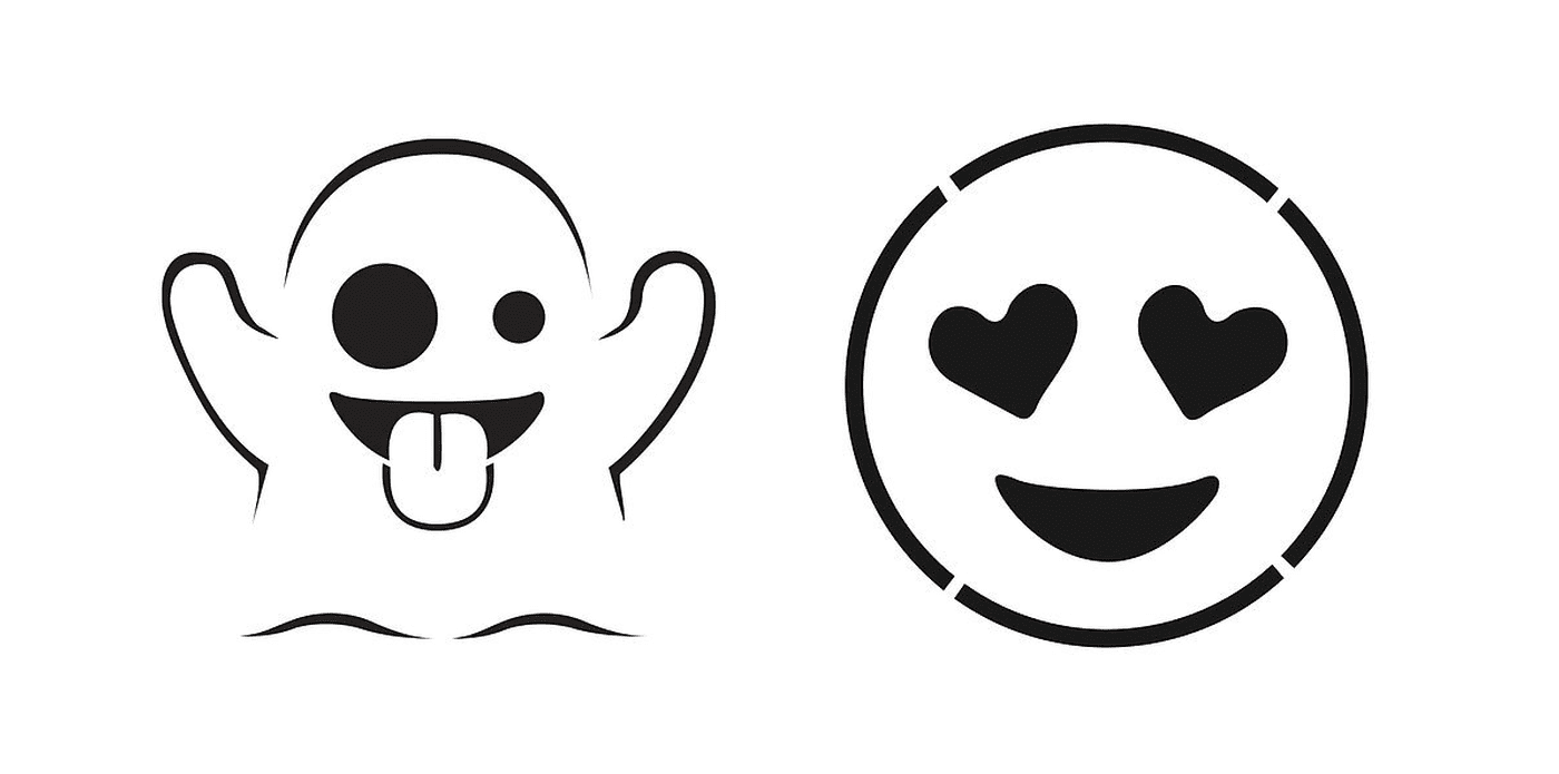  Dos imágenes en blanco y negro de una cara sonriente 