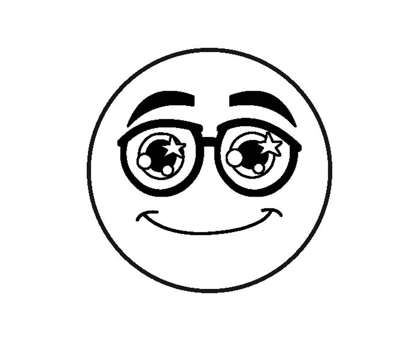  A smiling face with glasses 
