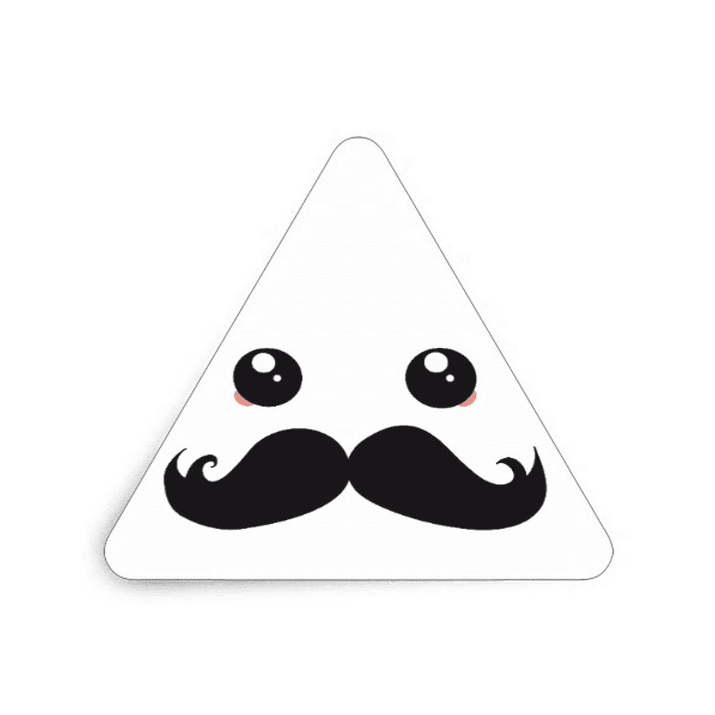  A triangular sticker with a mustache 