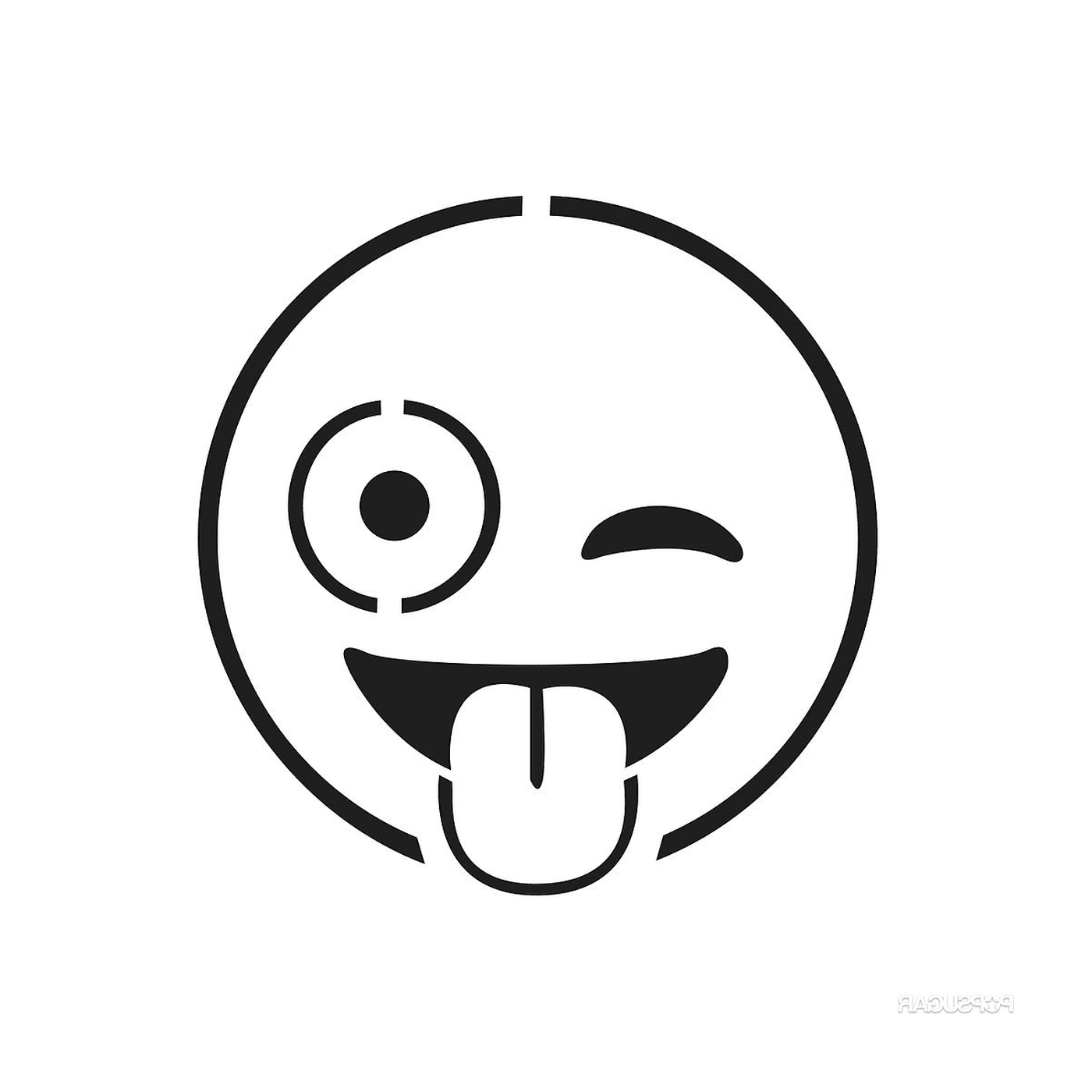  Un viso sorridente con la lingua fuori 