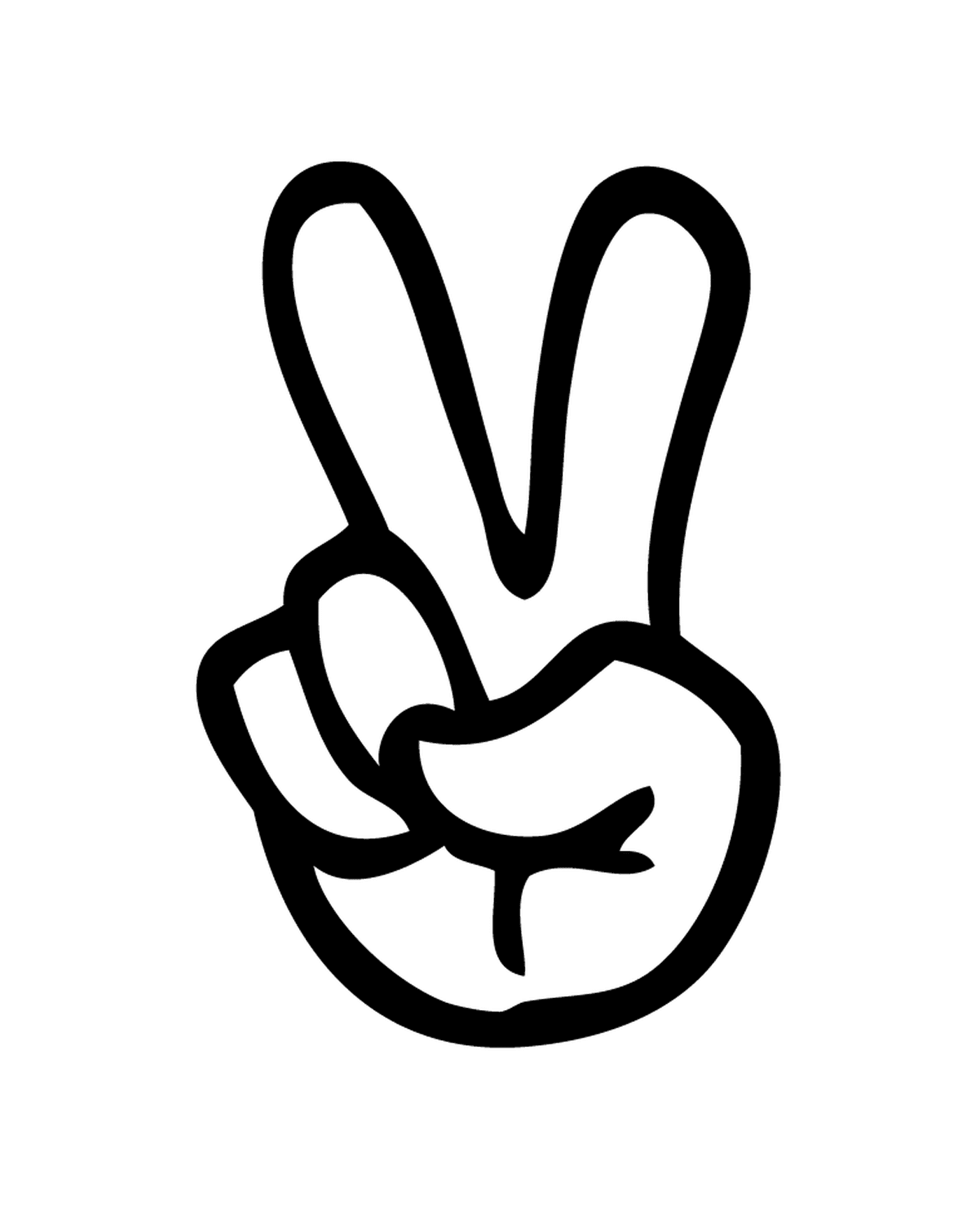  Eine Hand mit einem Zeichen des Friedens darauf gezeichnet 