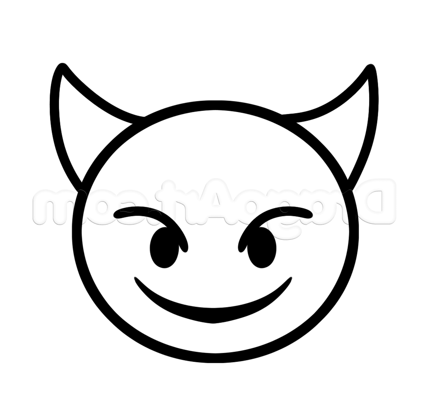  A smiling face with horns 