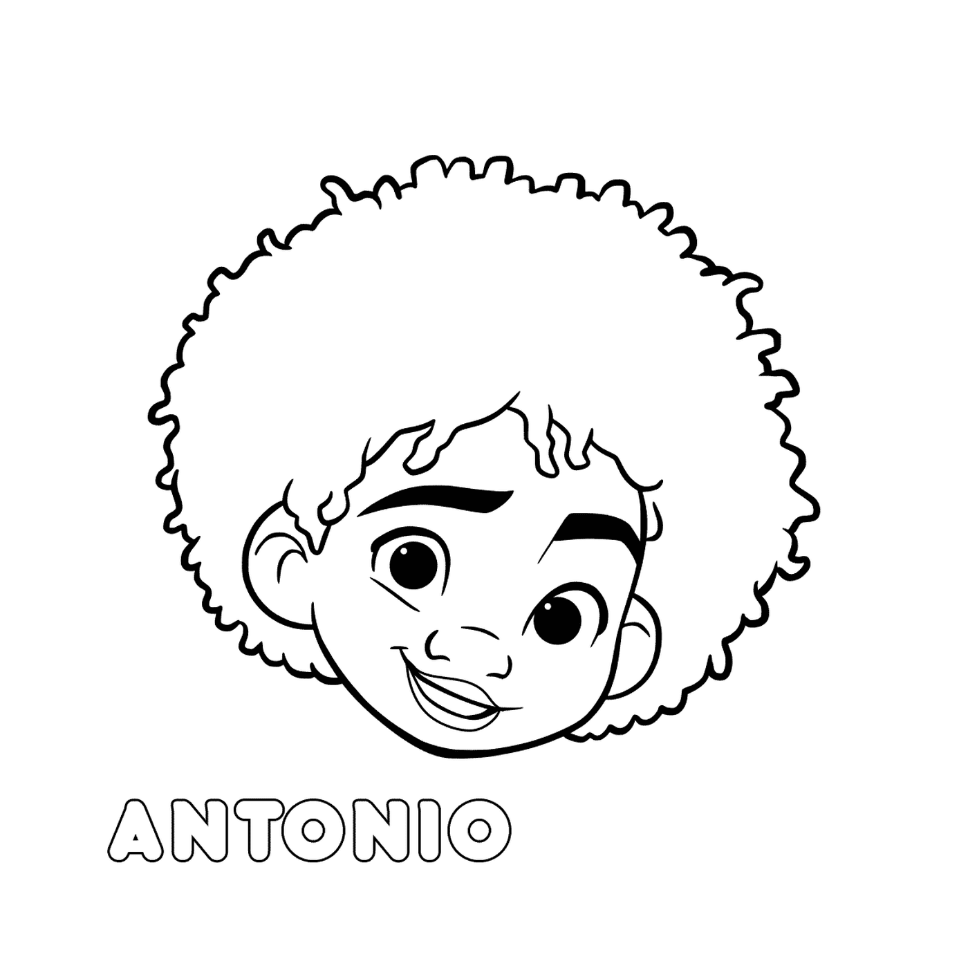  Gesicht von Antonio mit einem Afro 
