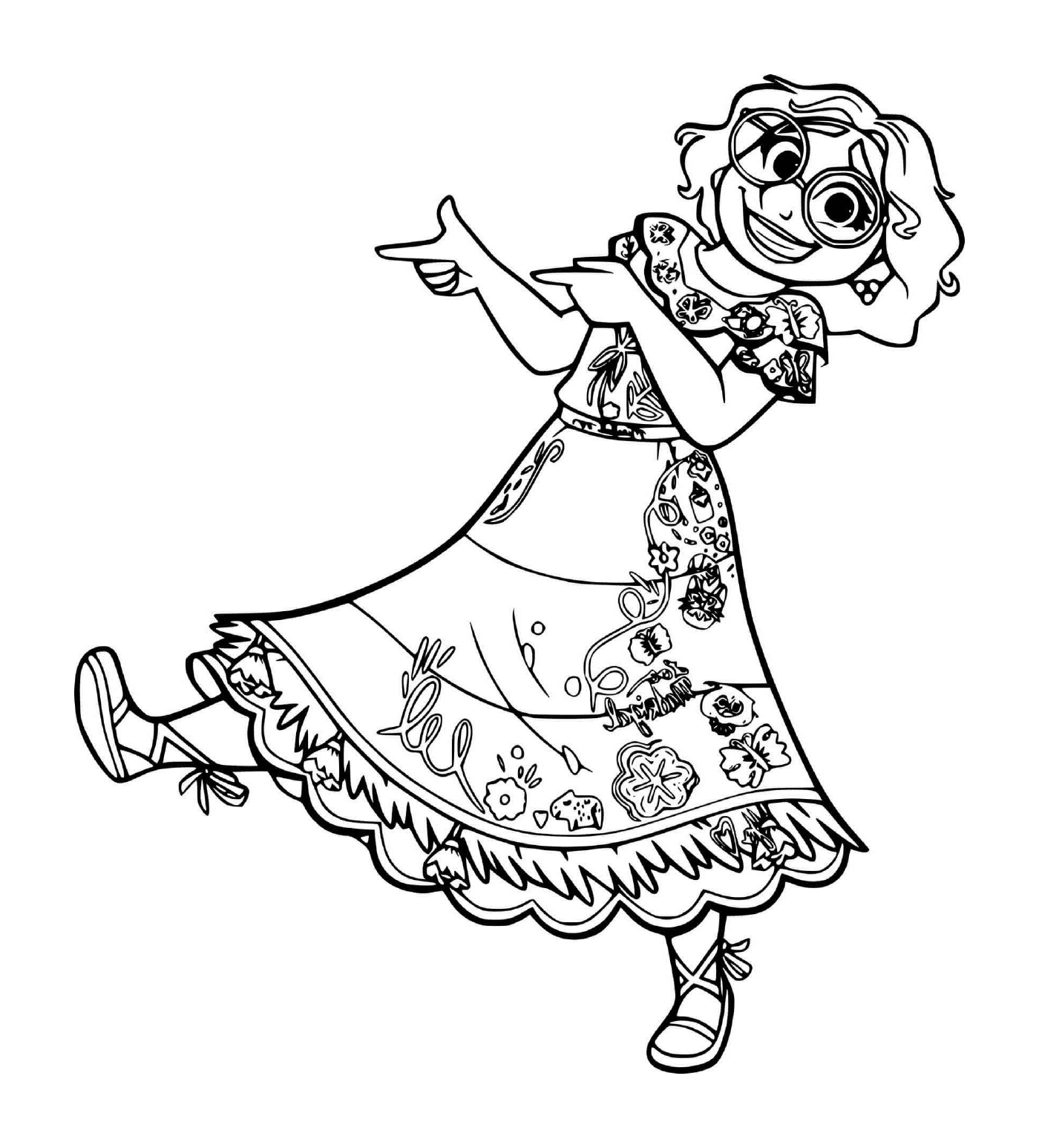  Mirabel Madrigal feliz en un vestido 