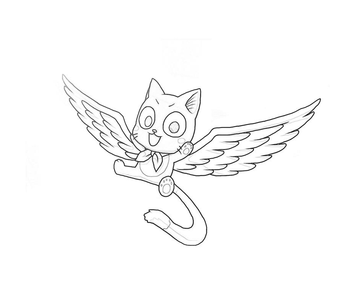  Un gatto volante con le ali 