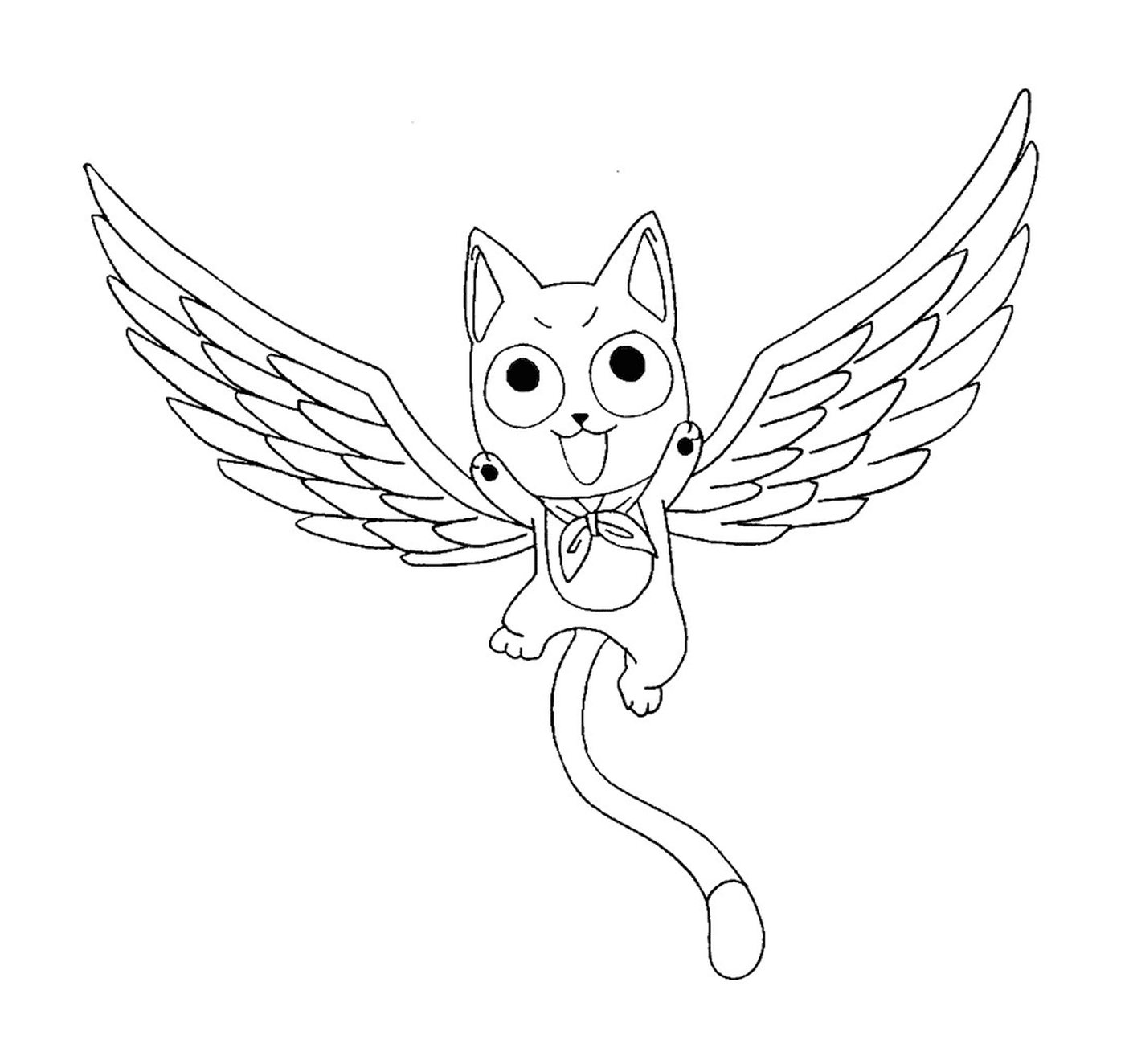  A cat with wings flying 