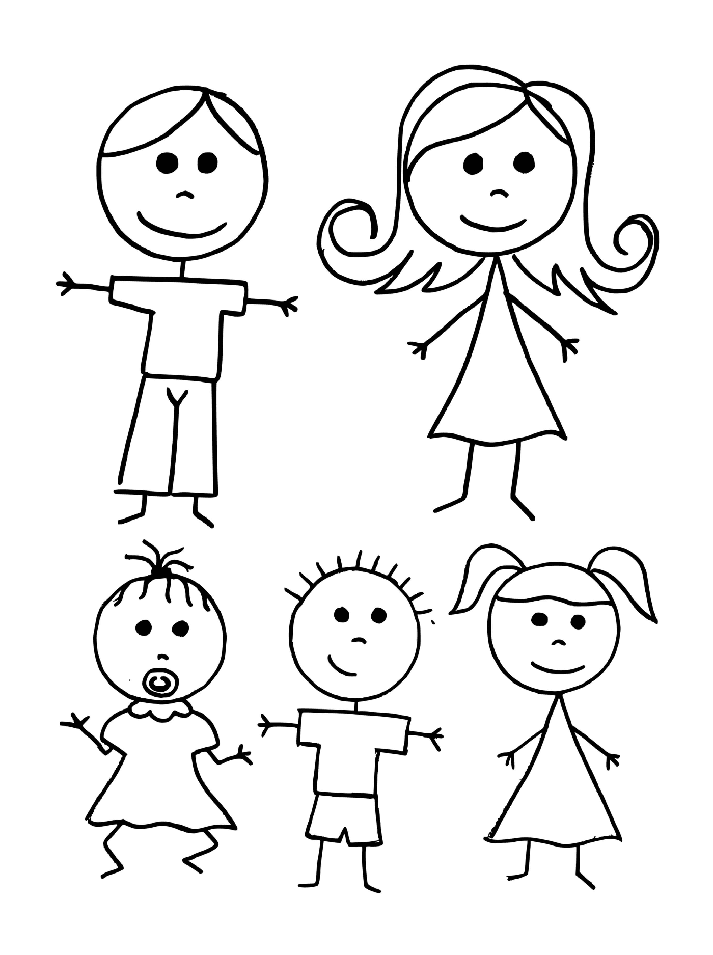  A group of children with drawn faces 