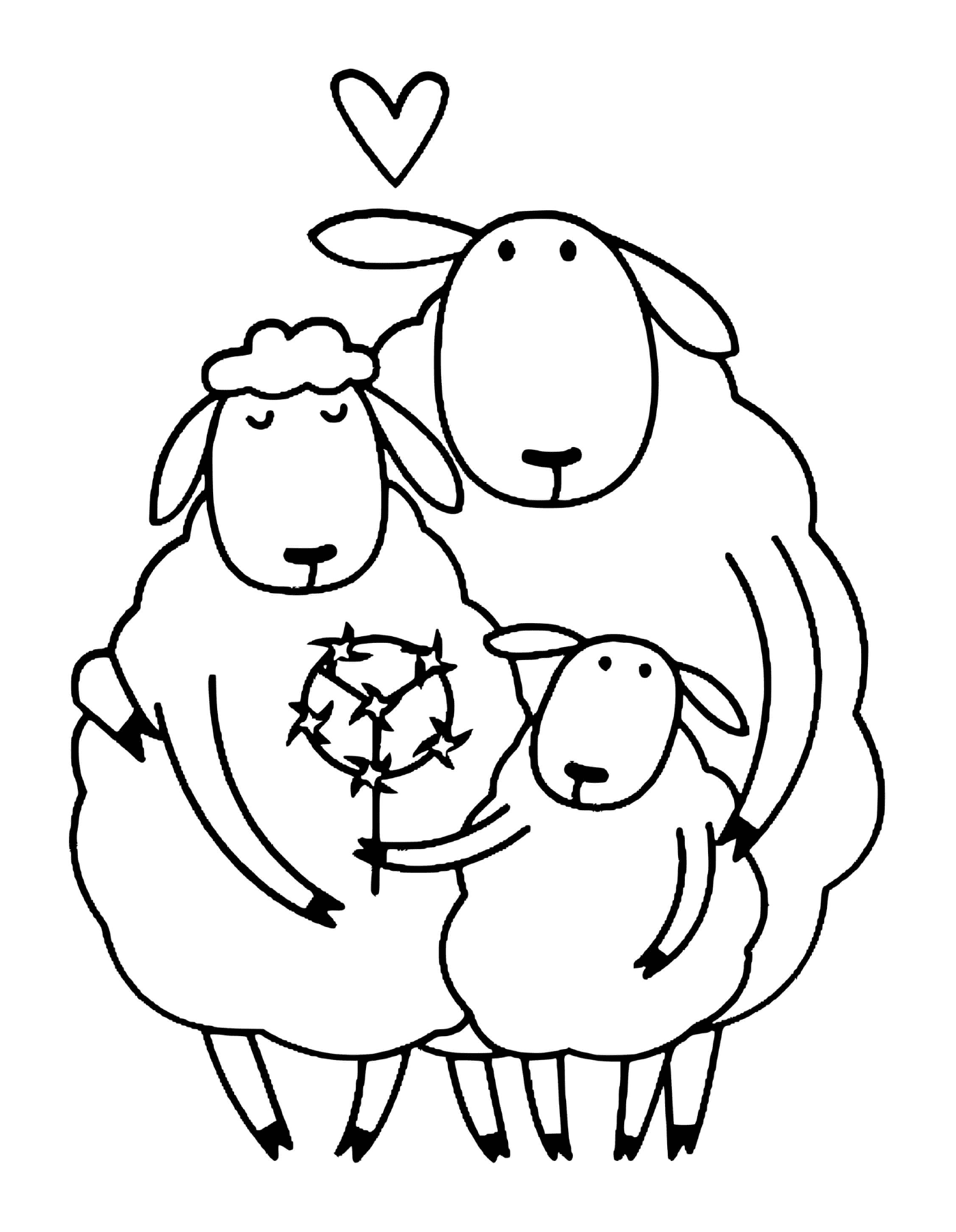  One sheep and two lambs 