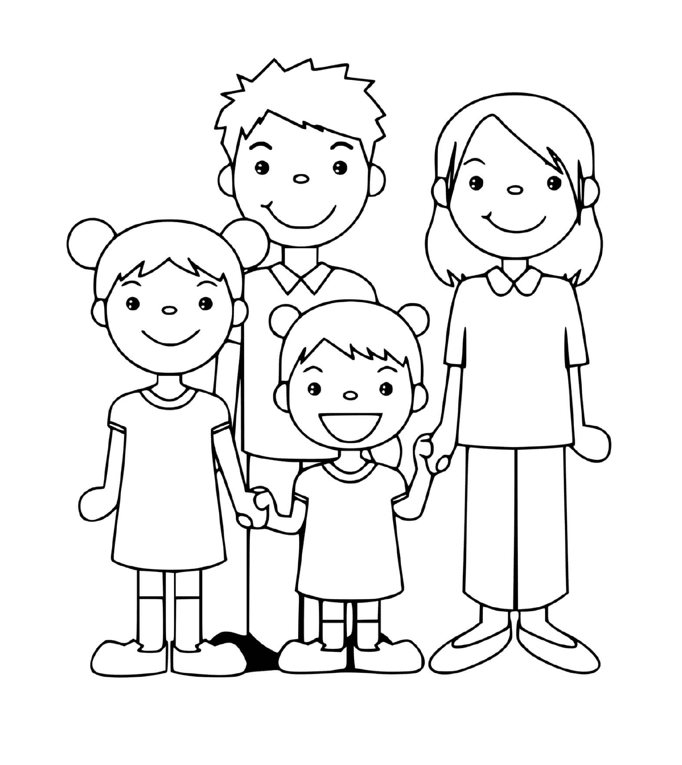  Eine Familie mit Eltern, Kindern und Großeltern 