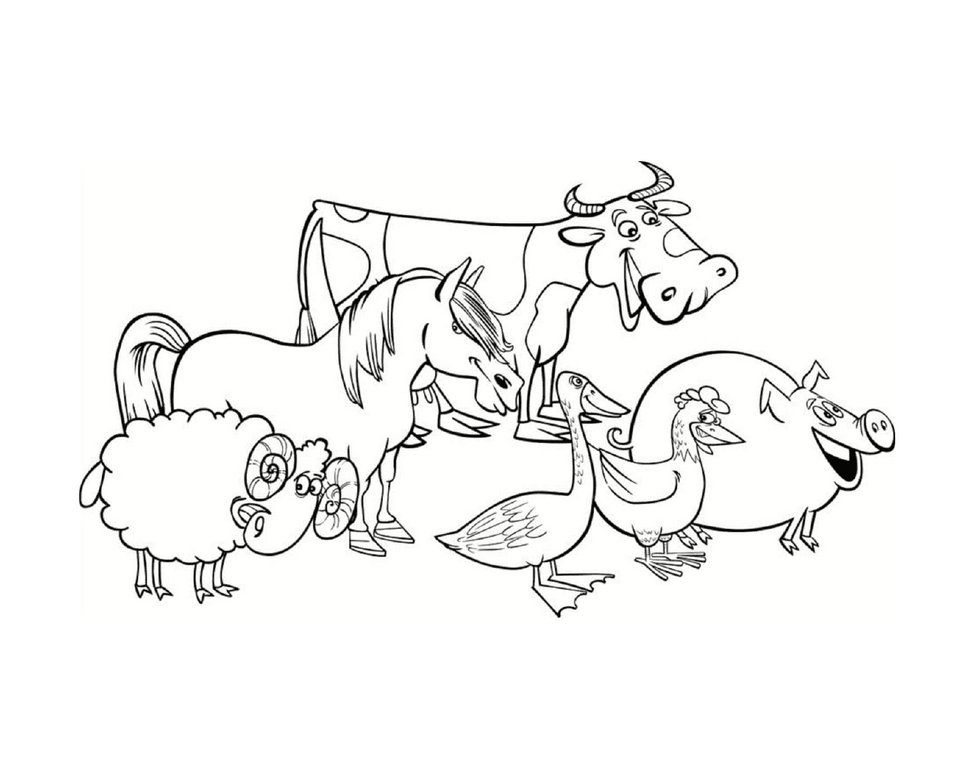  a group of farm animals 