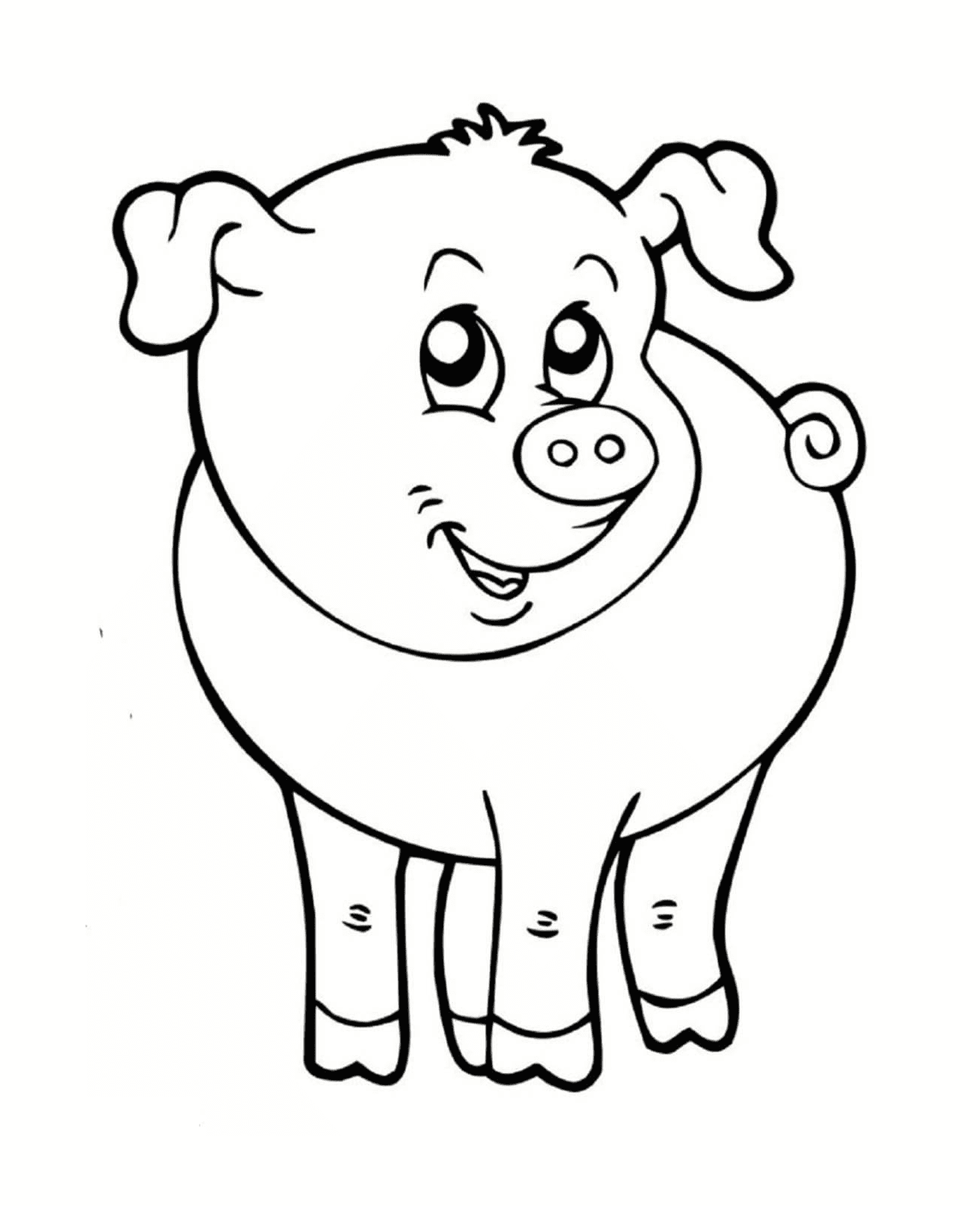  a smiling pig 