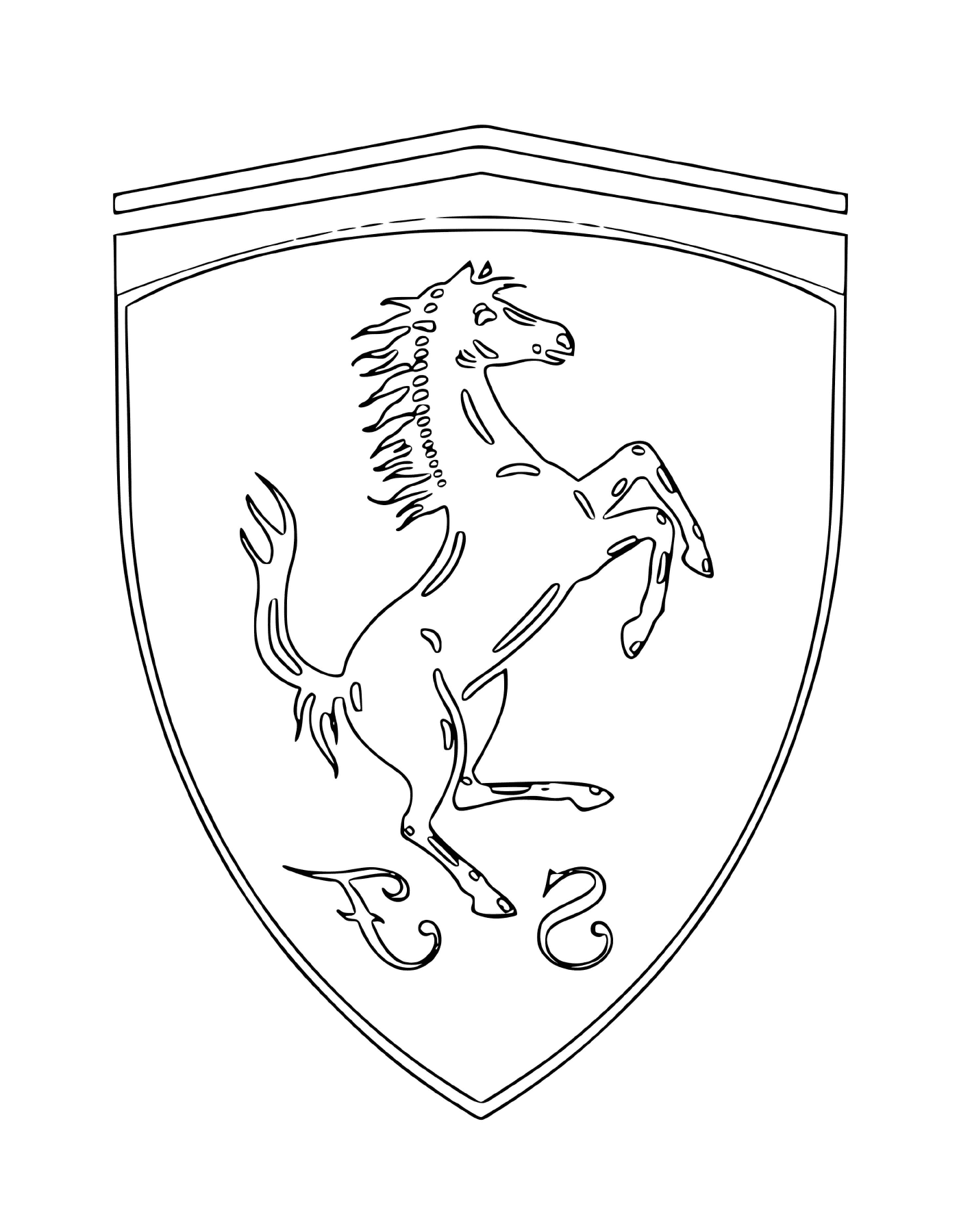  The Ferrari car logo with a horse 