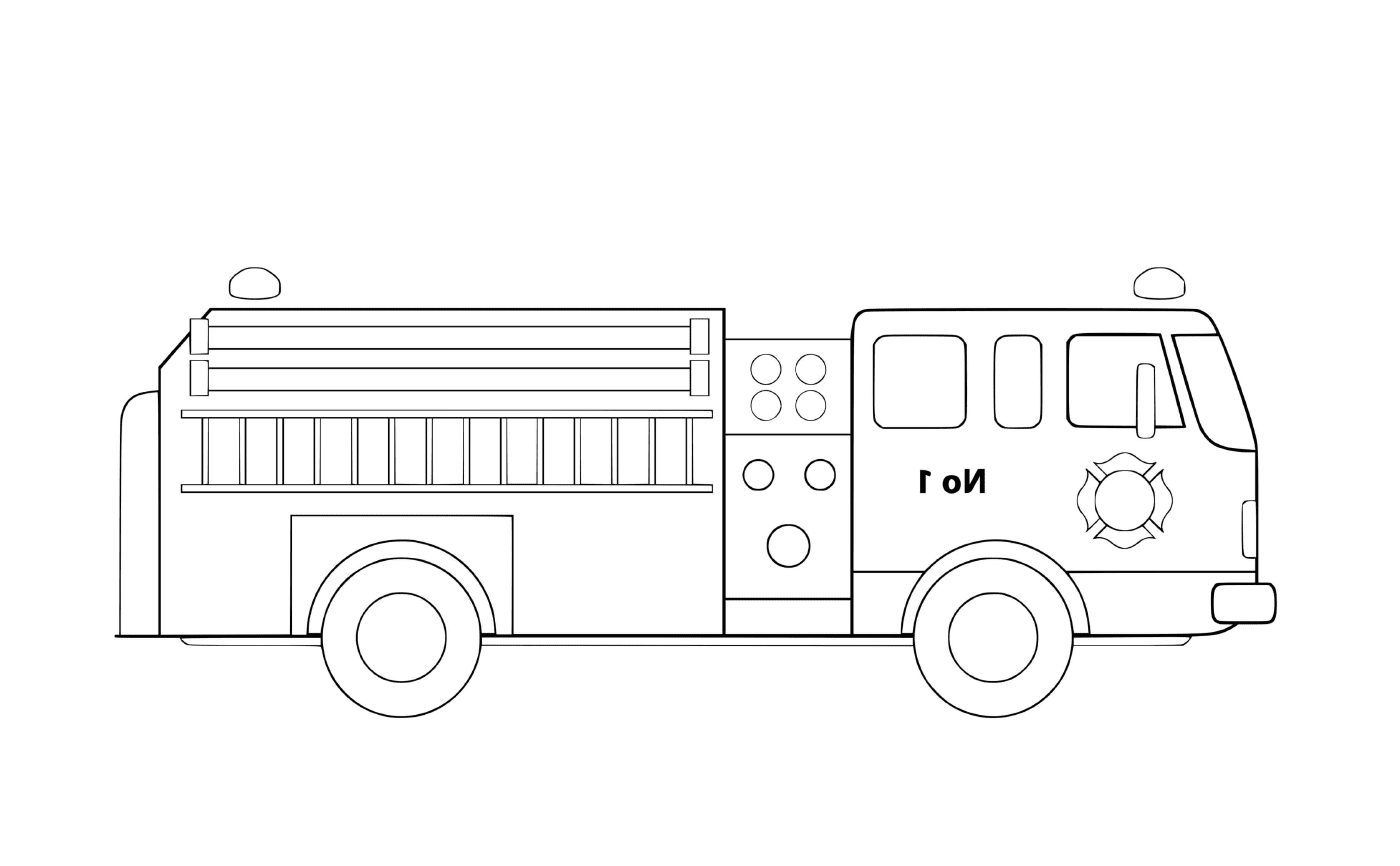  Camión de bomberos sencillo y bien equipado 