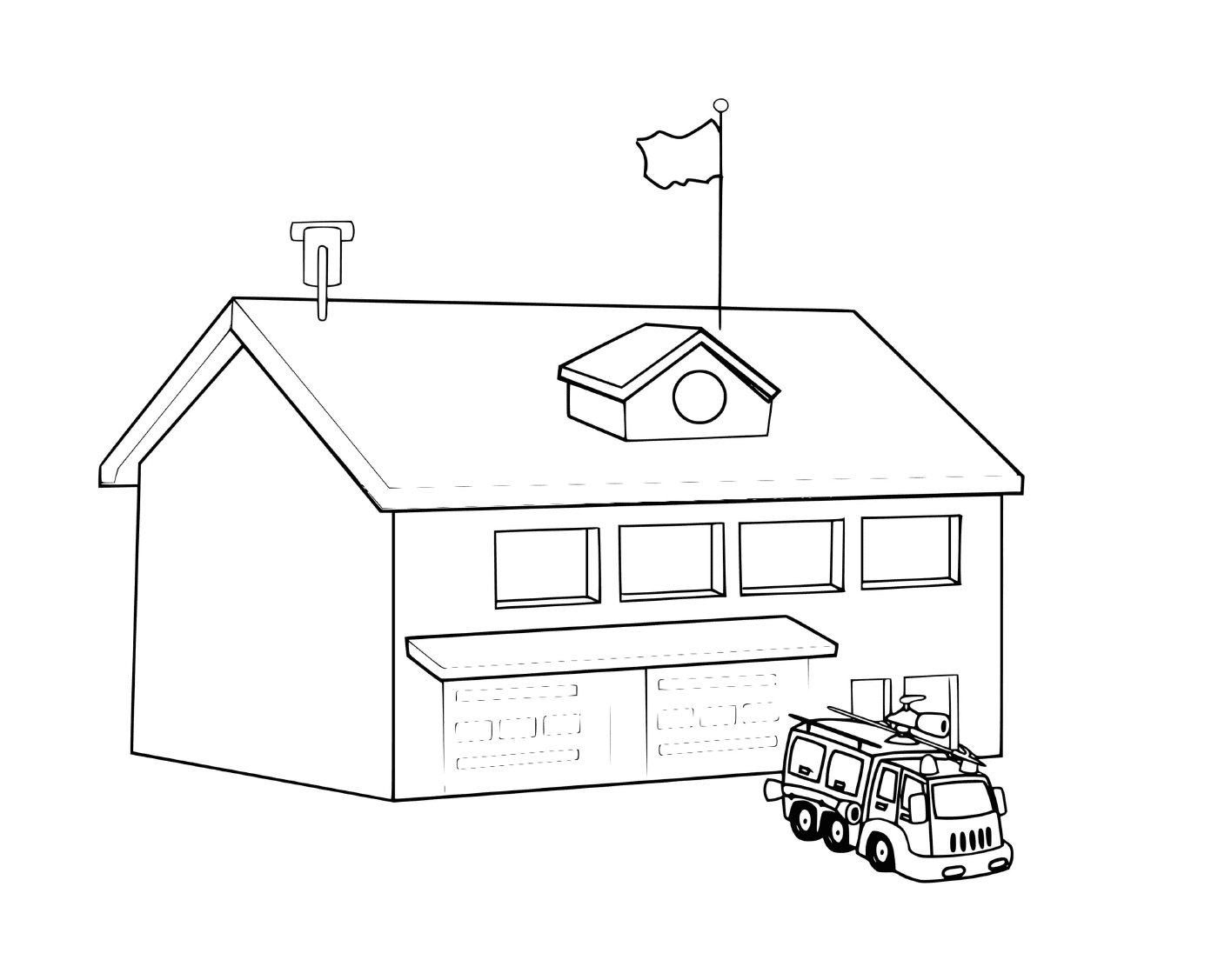  Caja de bomberos, bandera de camión lista 
