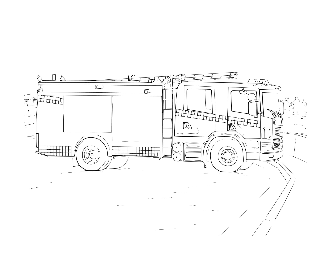  Feuerwagen wartet auf Abfahrt 