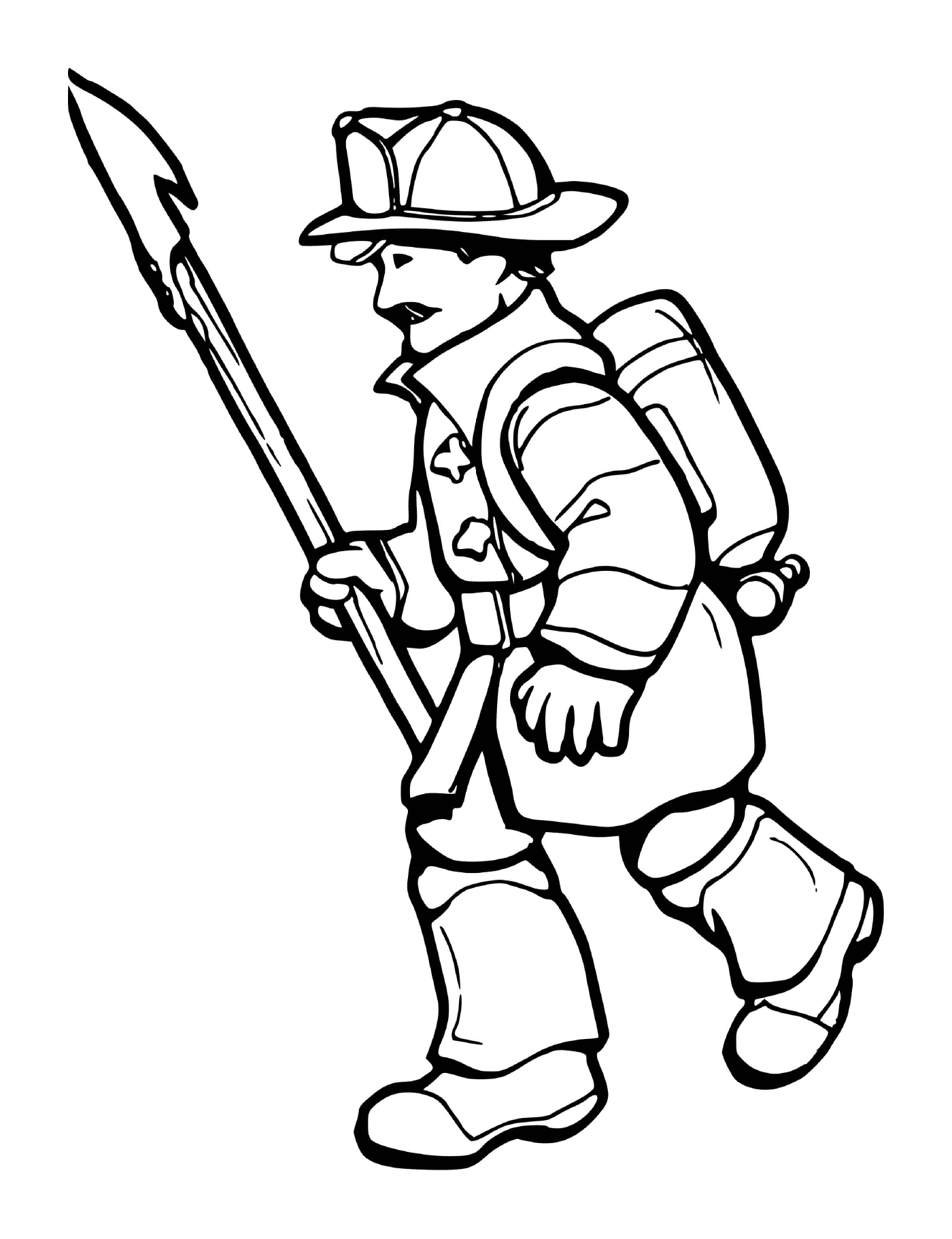  Firefighter with oxygen bottle 