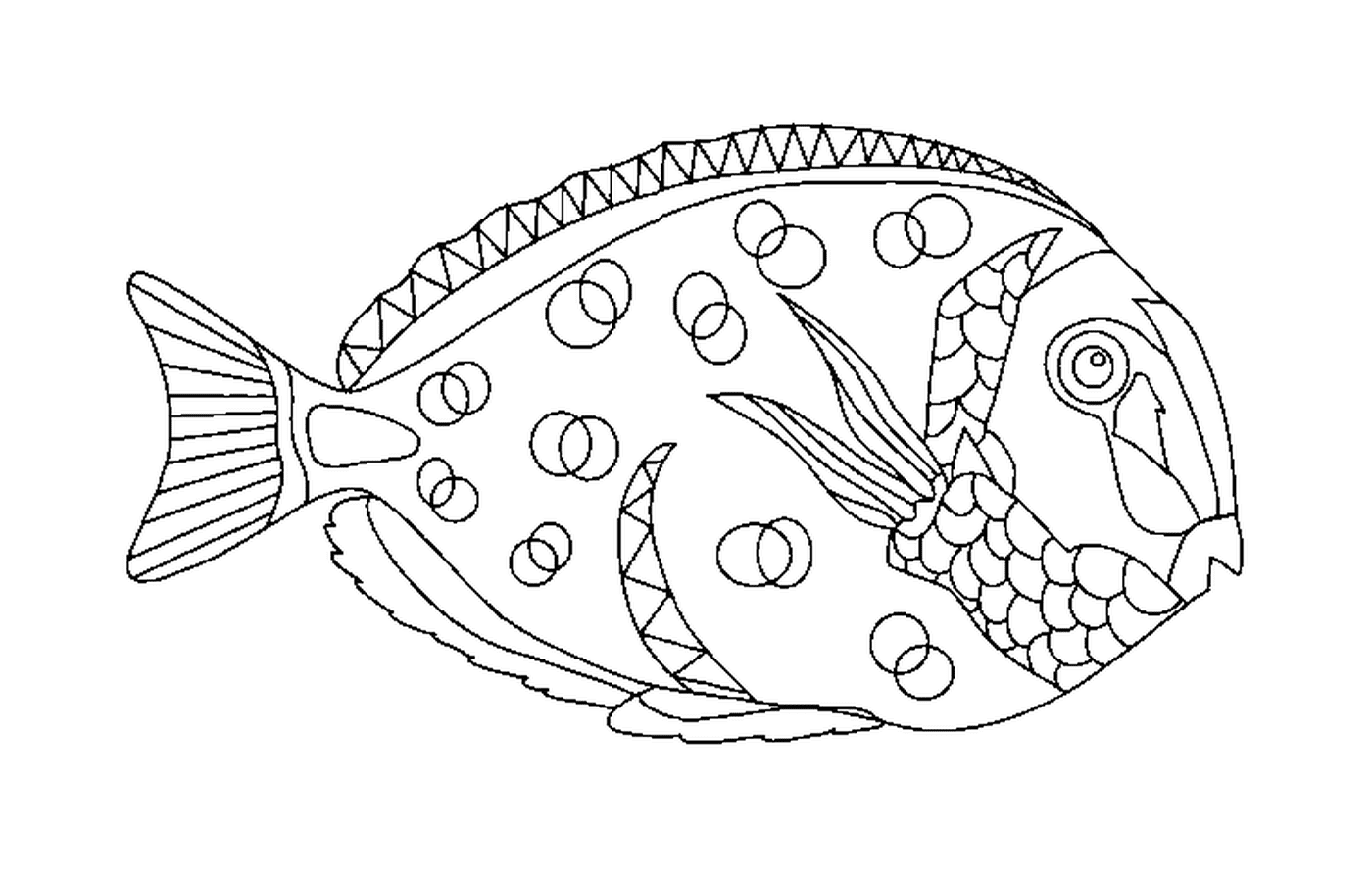  April Fisch mit Kreisen und Dreiecken 