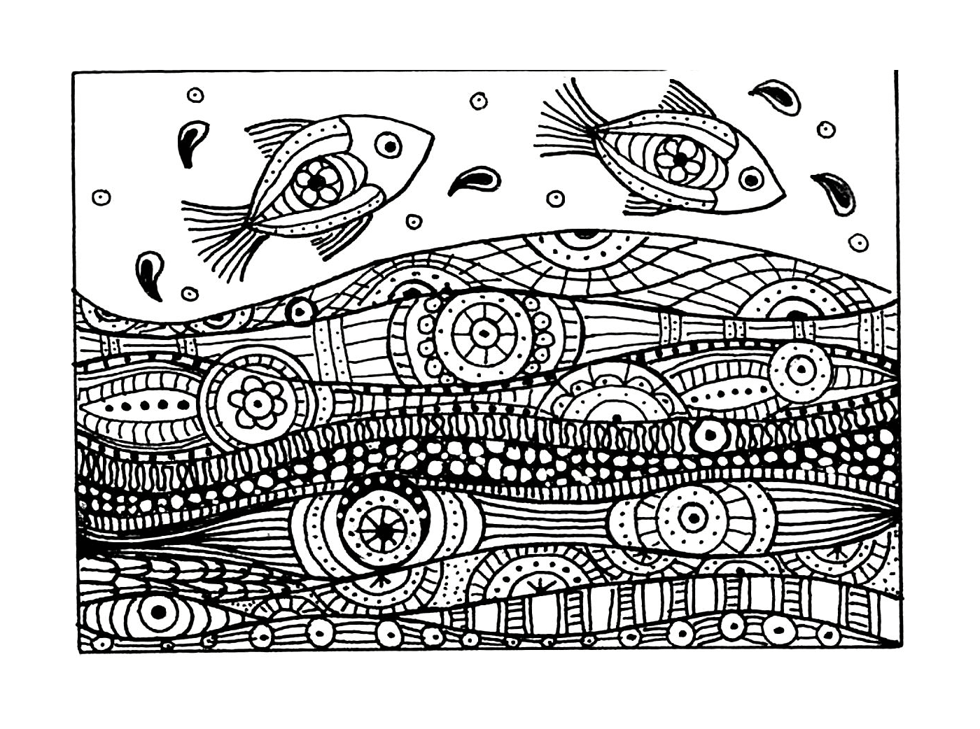  Fish with wavy patterns 