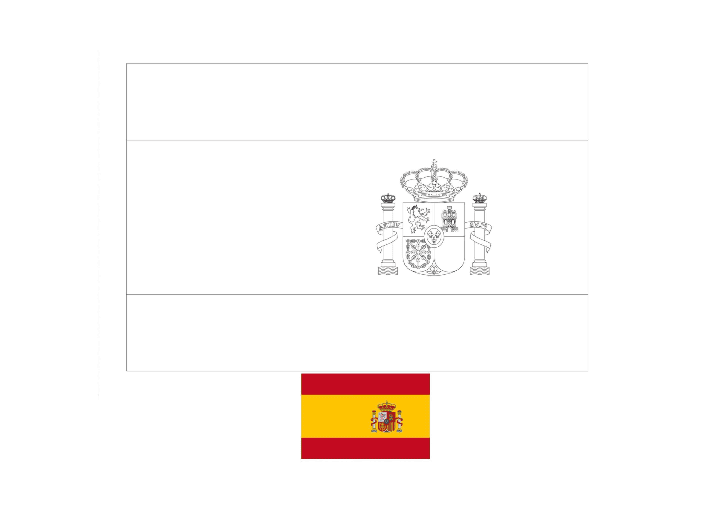  Bandiera della Spagna disegnata con i colori 