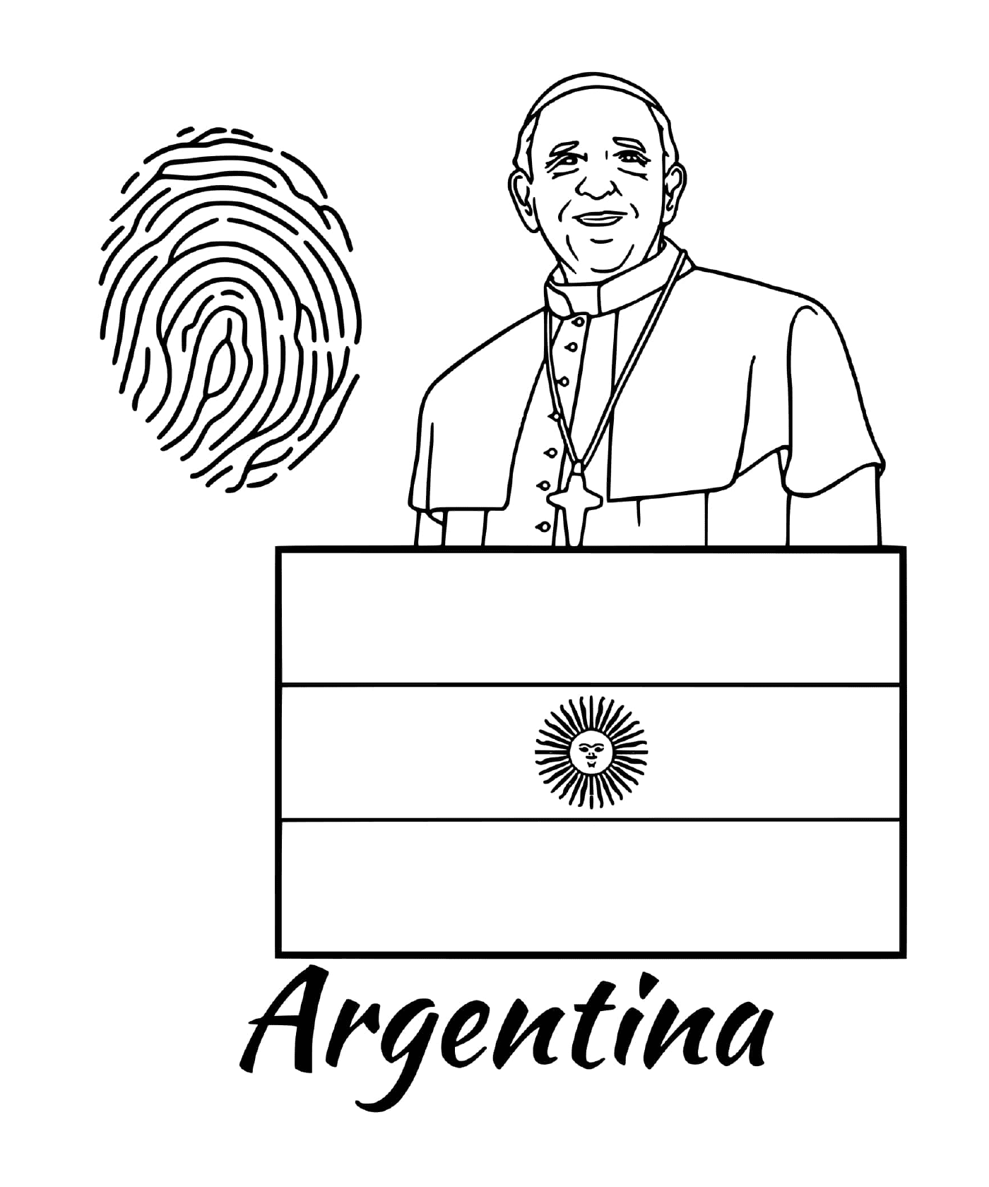 Bandera de Argentina, huella dactilar 