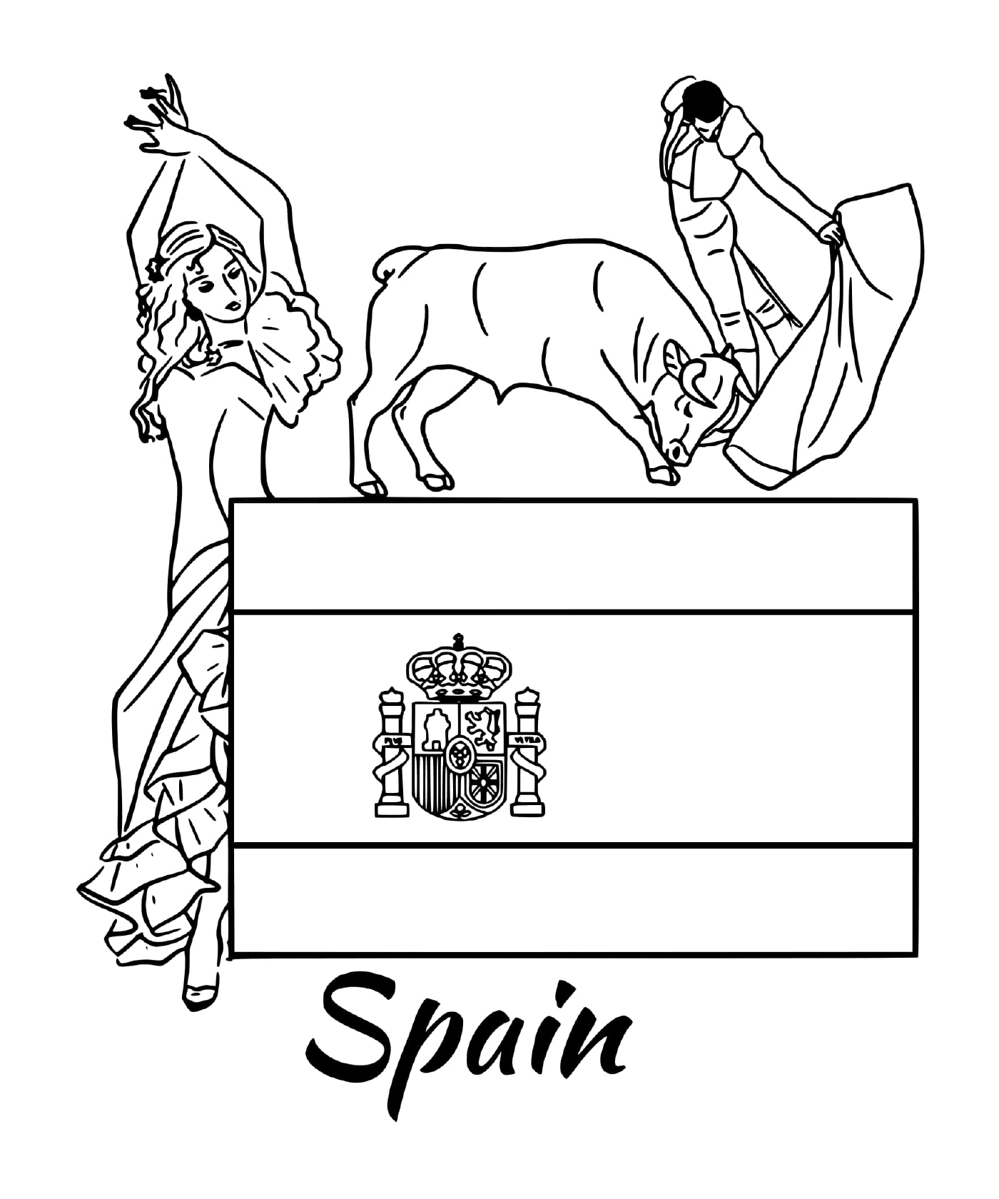  Bandera de España, corrida de toros 