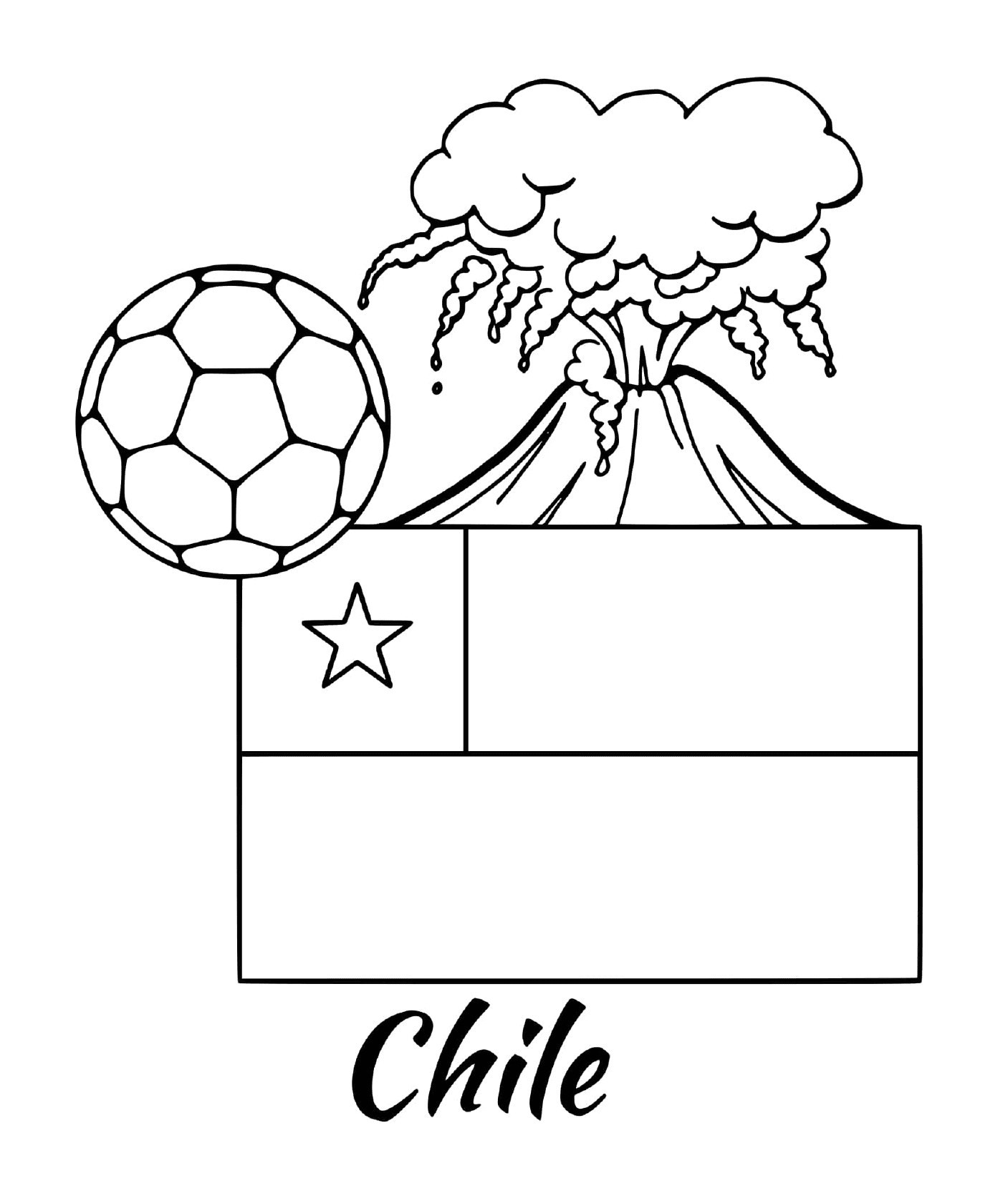  Flagge von Chile, Vulkan 