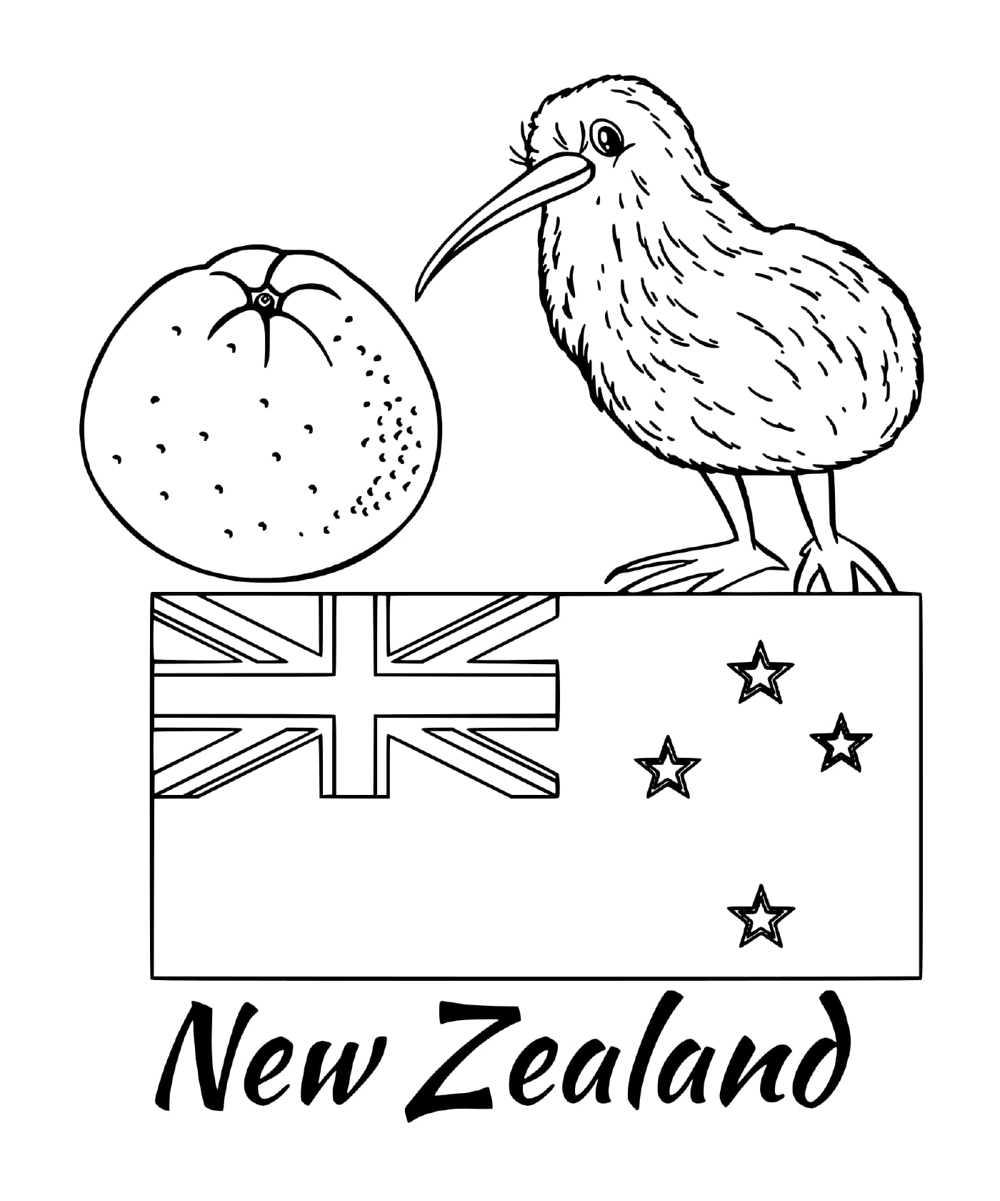  Flag of New Zealand, kiwi 