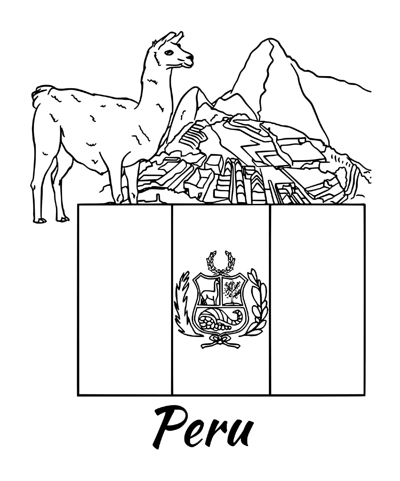  Flagge von Peru, Alpaka 