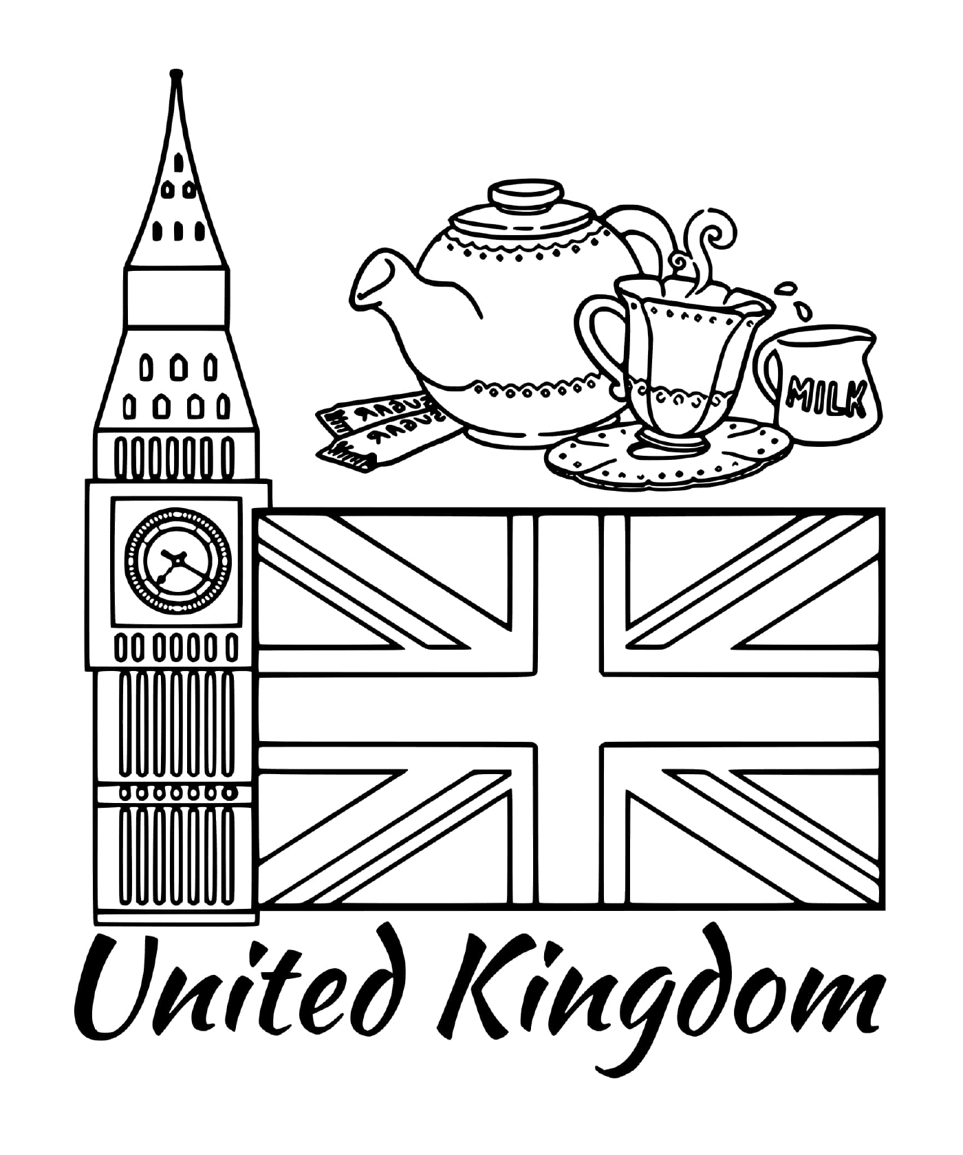  UK flag with Big Ben 
