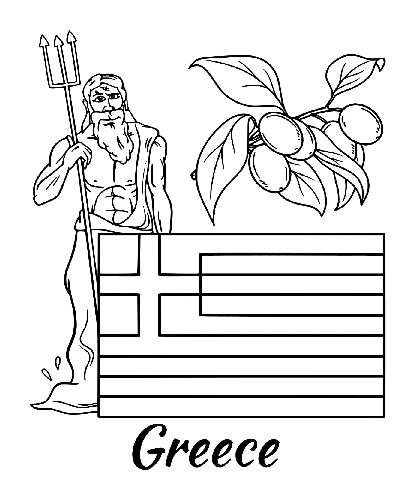  Flag of Greece with Zeus 