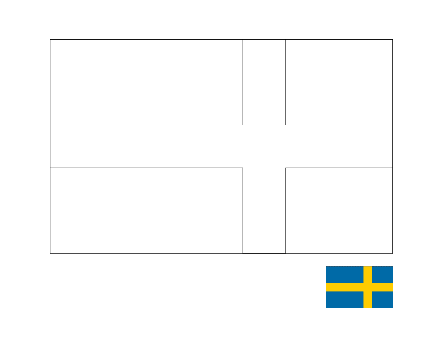  Una bandiera della Svezia 