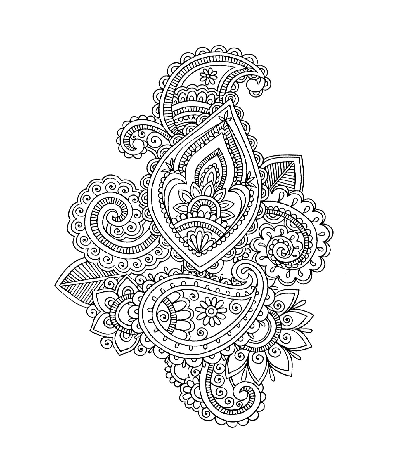  An oriental floral mandala for adults 