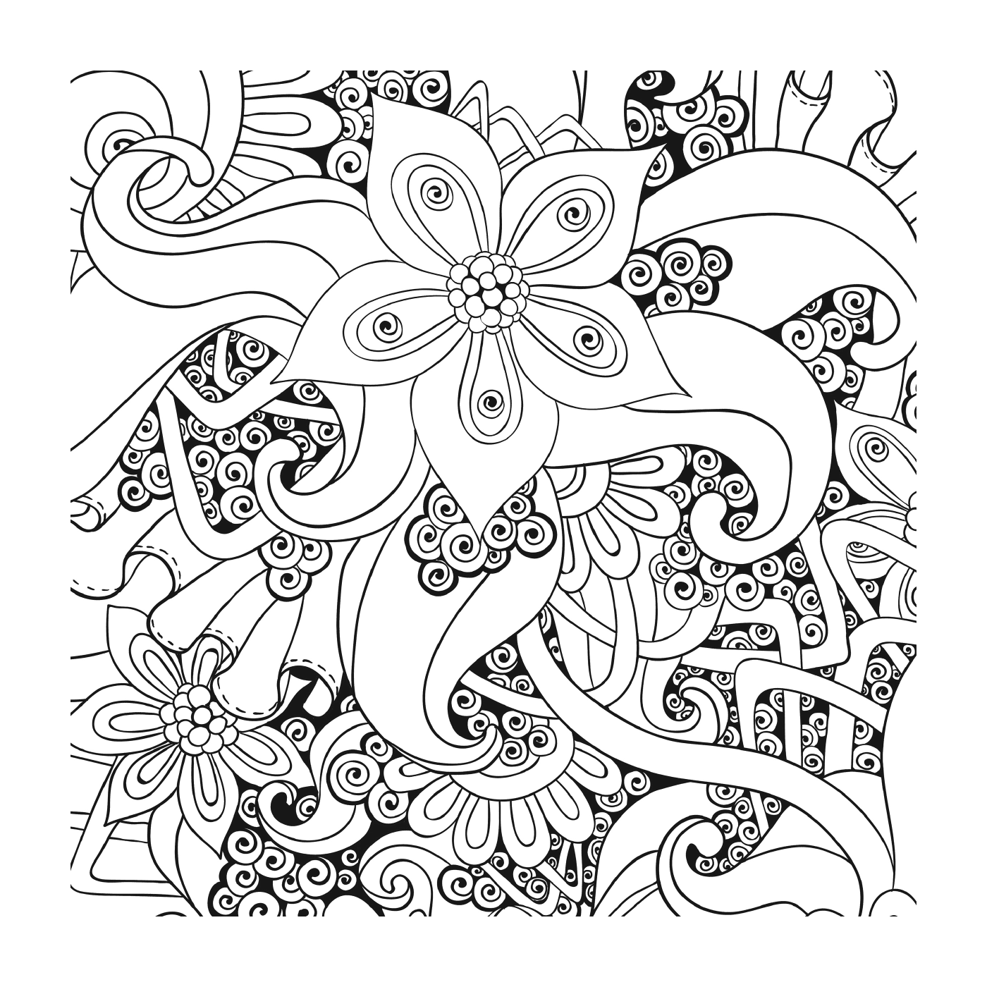  Un disegno zentango di mazzo di fiori 