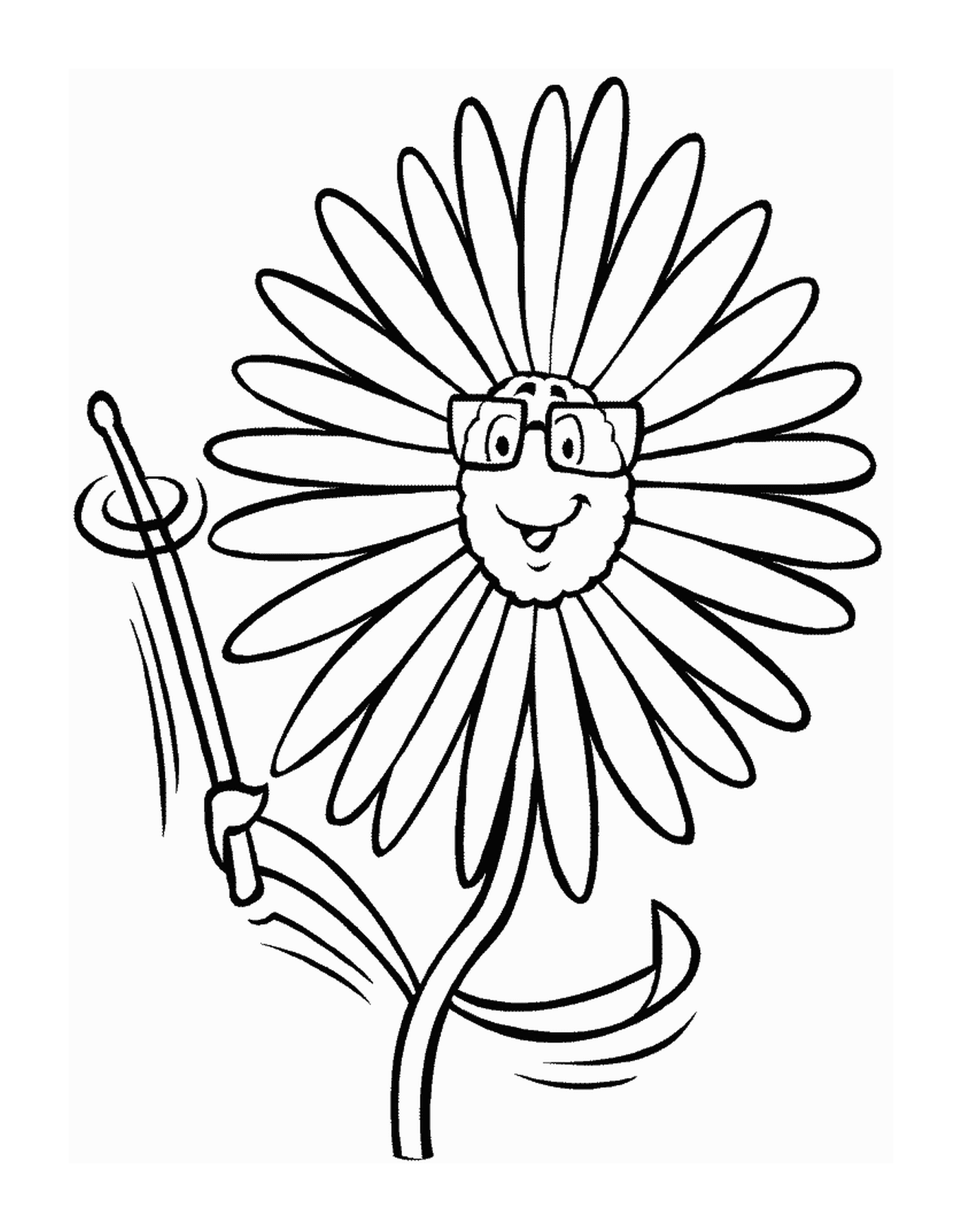  Eine Blume mit lächelnder Brille 