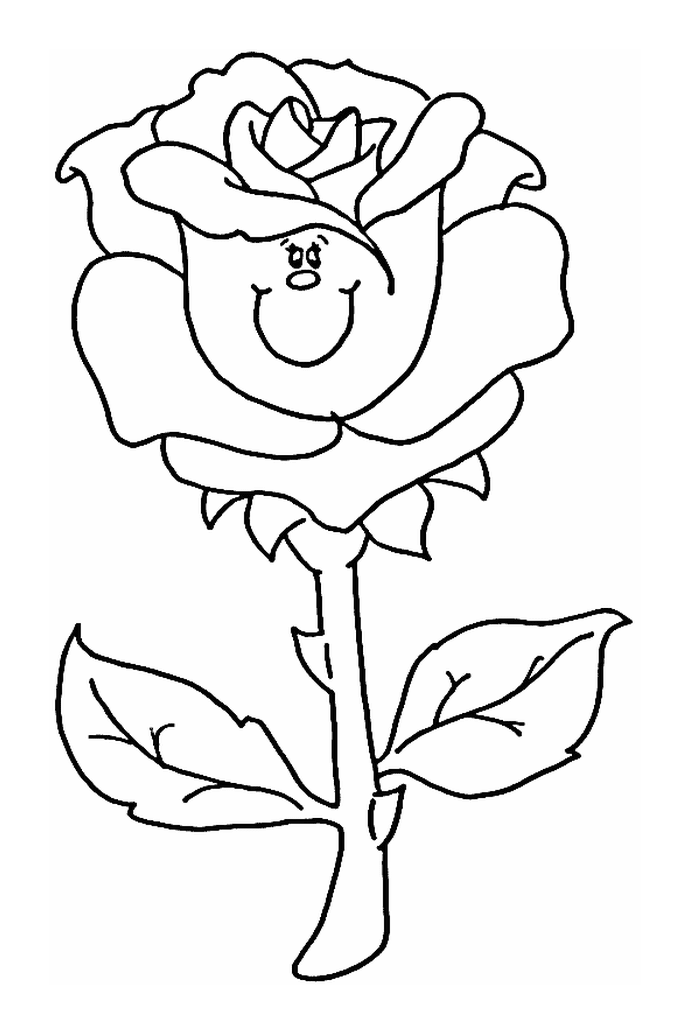  Eine Rose mit ihrem Stamm 
