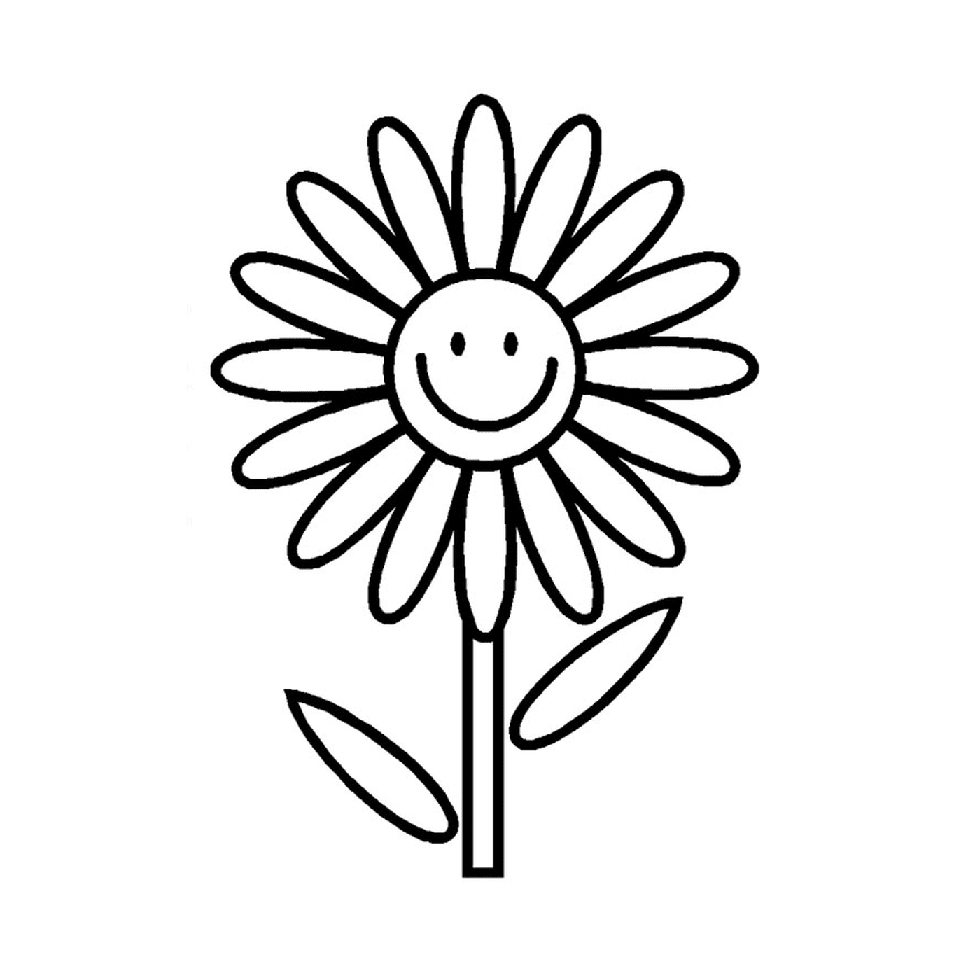  Una flor sencilla con una cara sonriente 