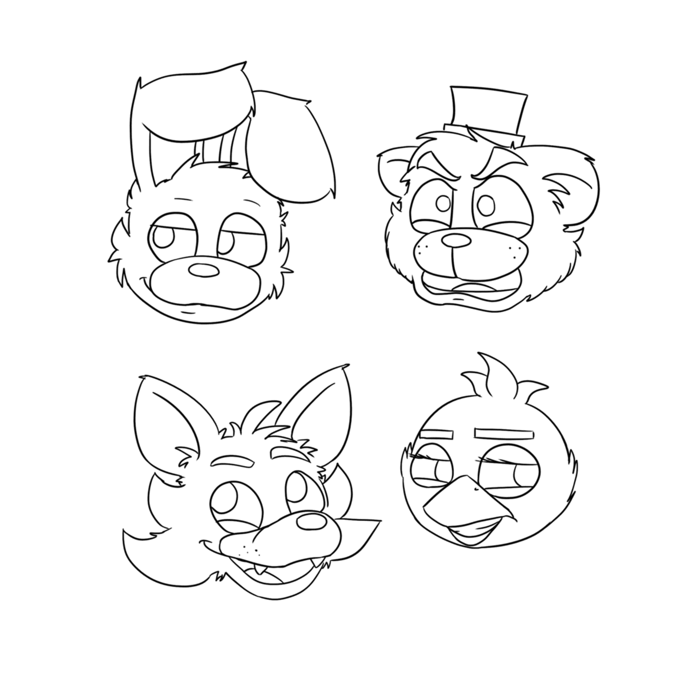 A variety of animal-shaped faces 