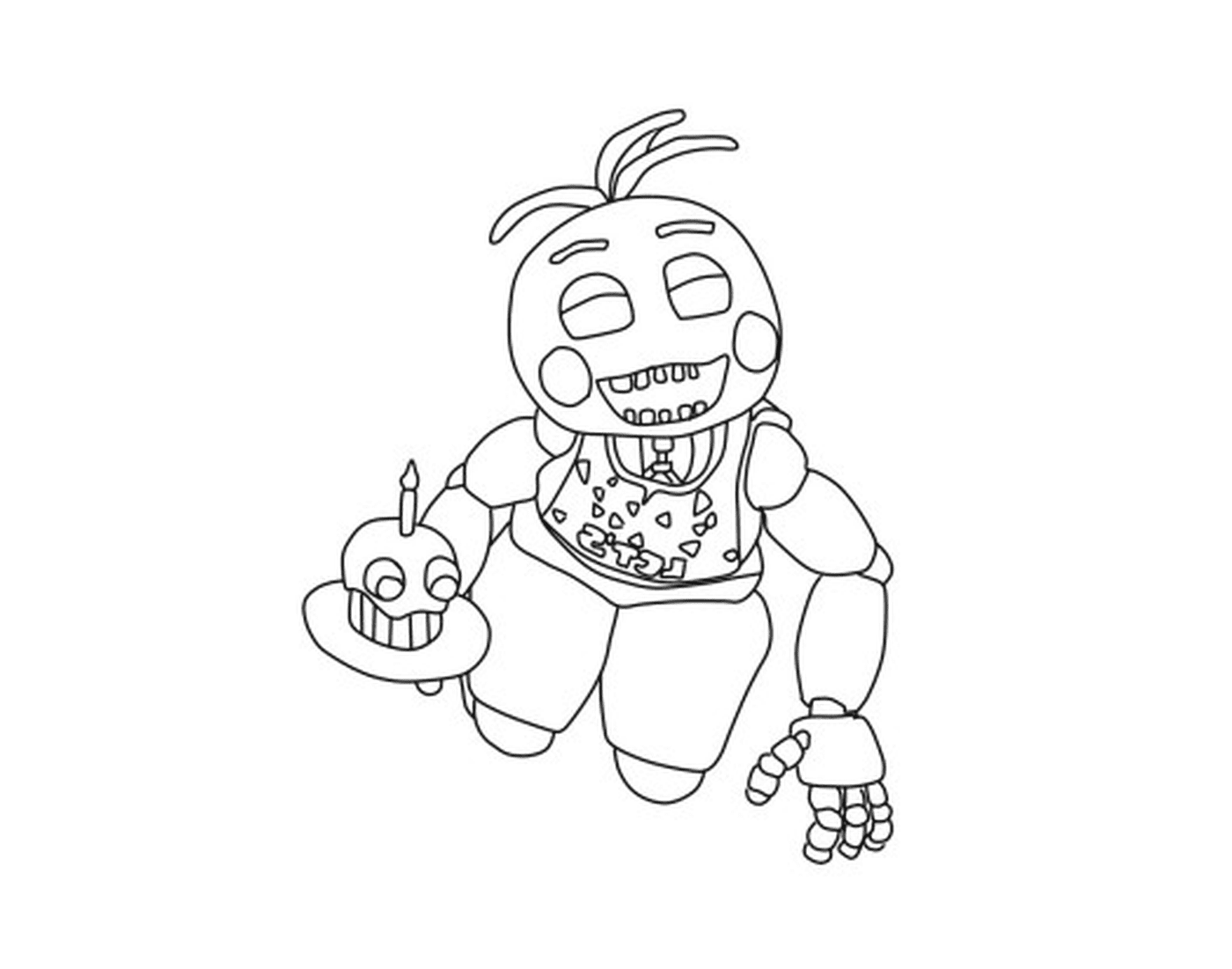  Ein Charakter mit einem Cupcake 