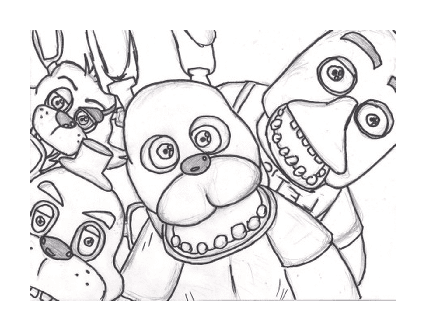  Several characters from Five Nights at Freddy's 