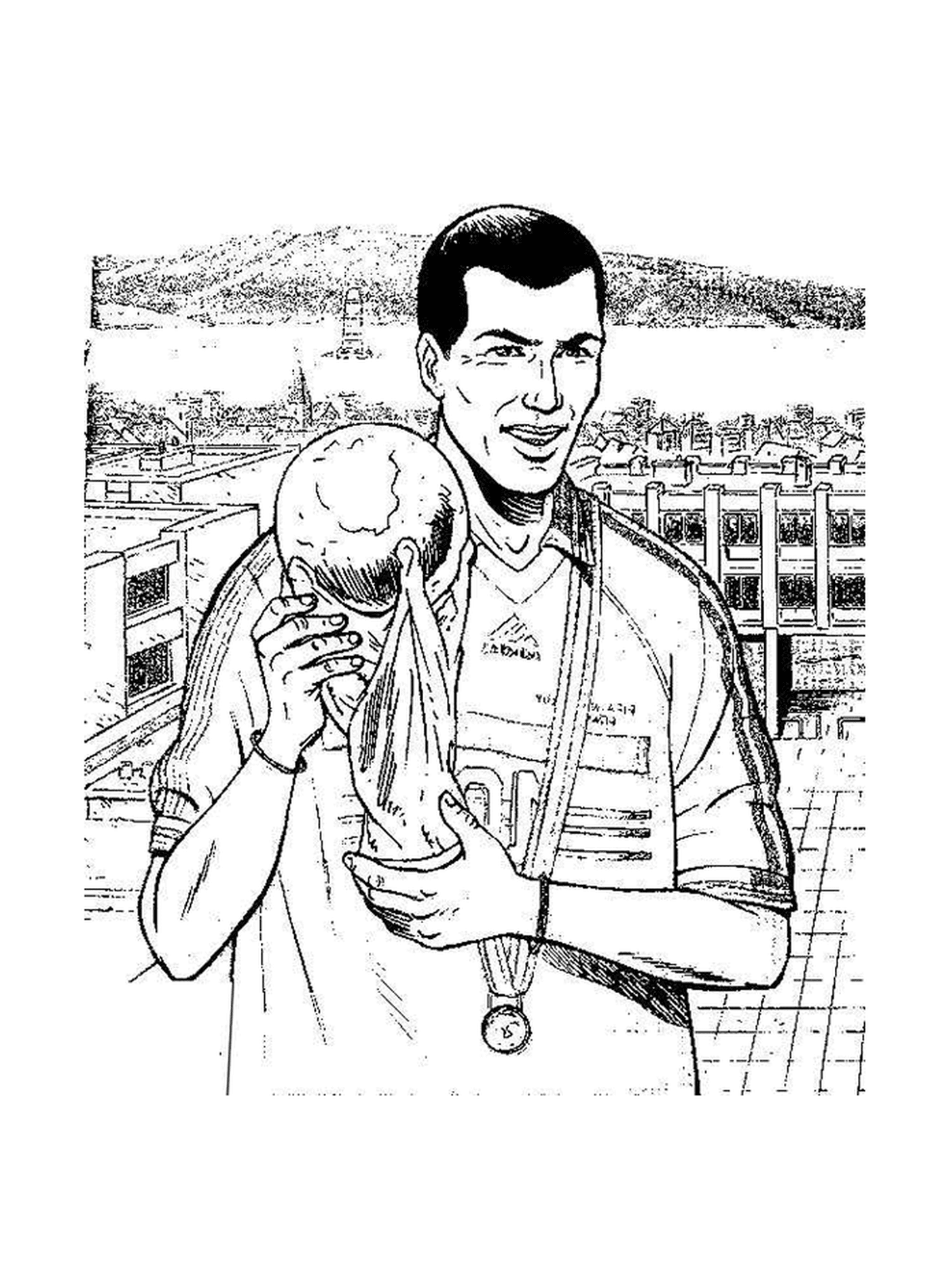  Zidane, the legendary footballer 