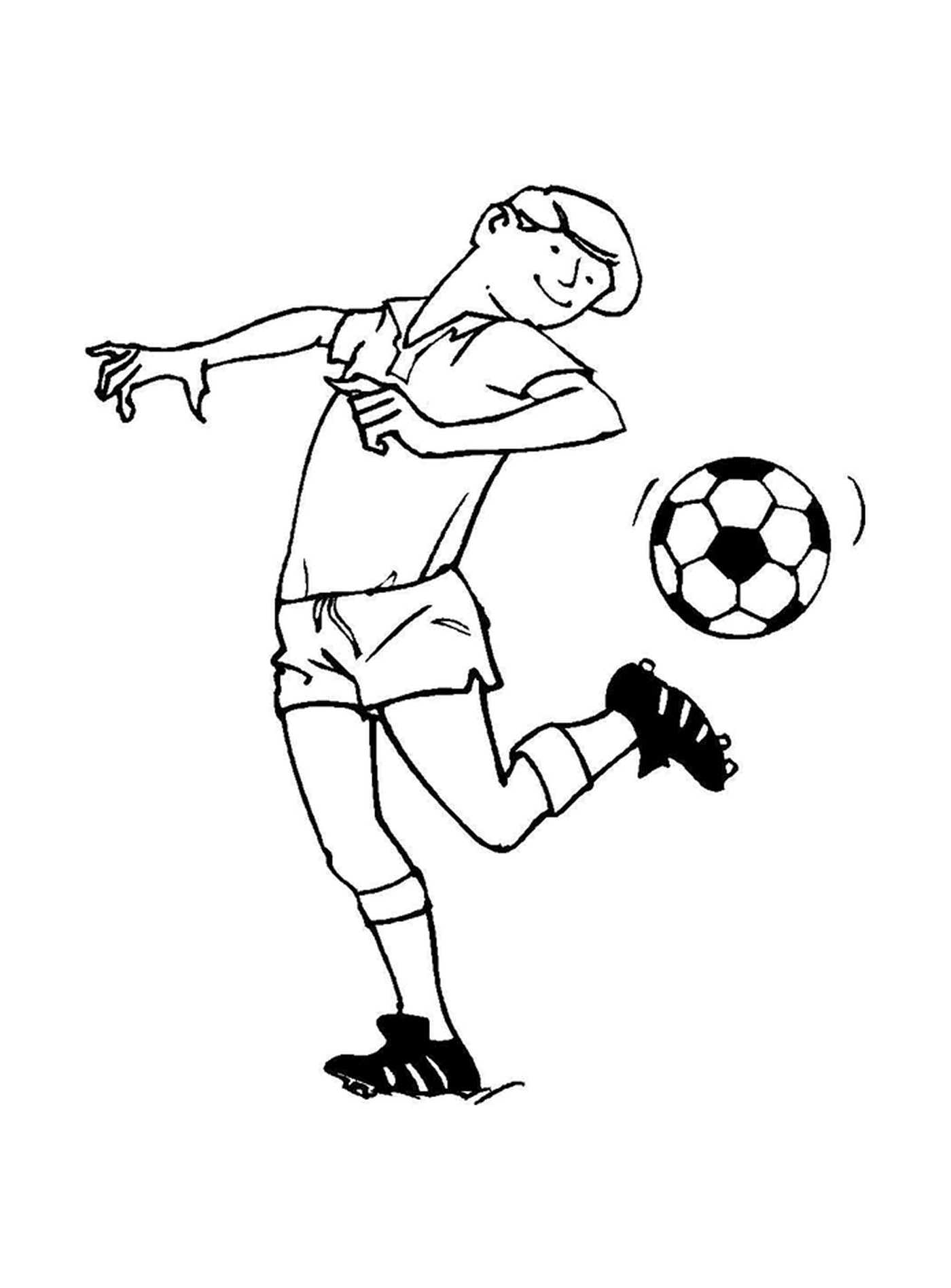  Un giocatore di calcio in azione 