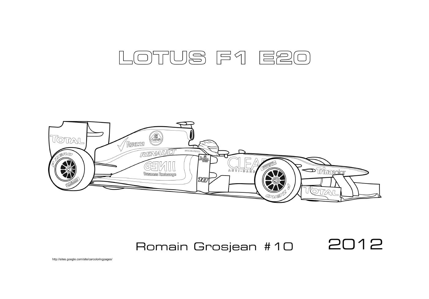  Lotus E20 coche de carreras de Romain Grosjean 