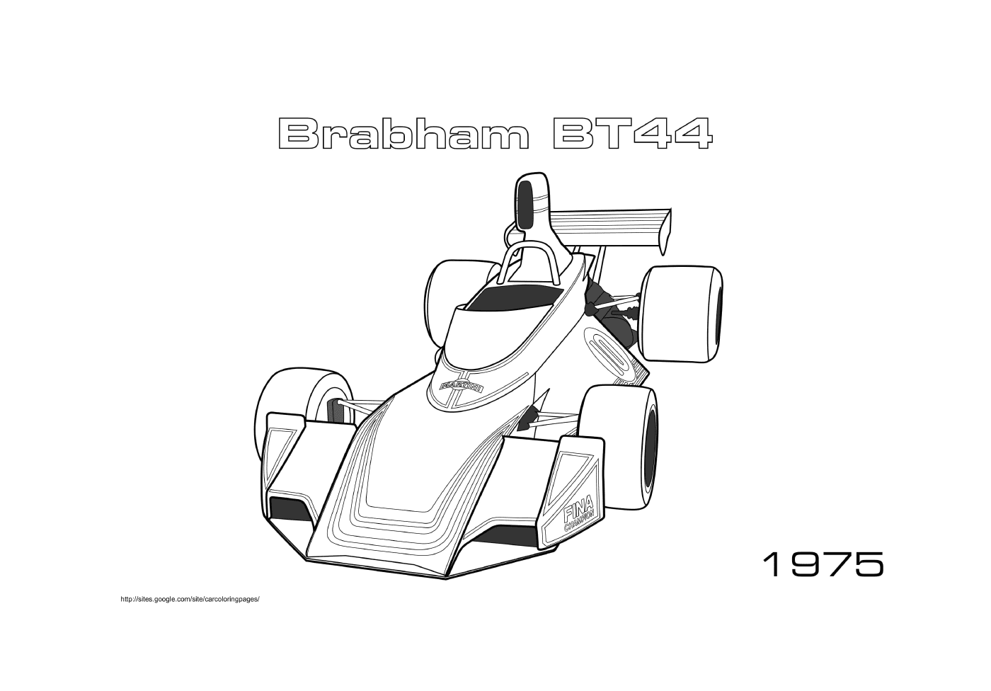 Гоночный автомобиль Brabham Bt44 1975 в действии 