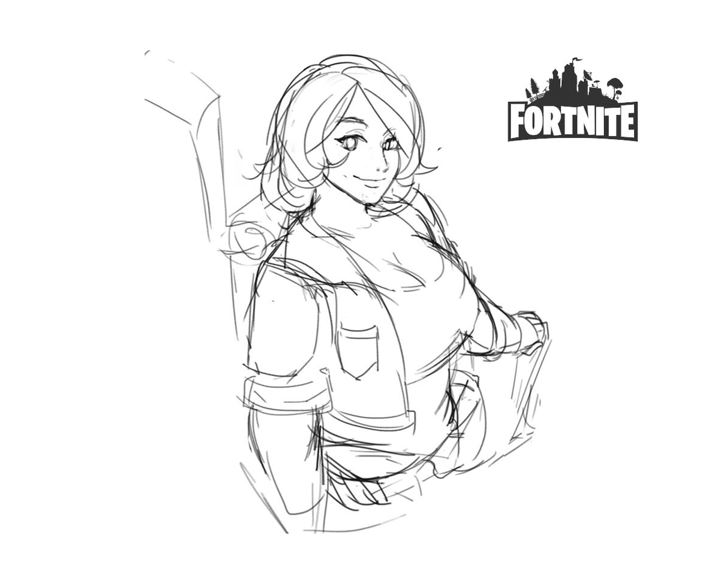  Mujer con una chaqueta en un fanart de Brienne en Fortnite 