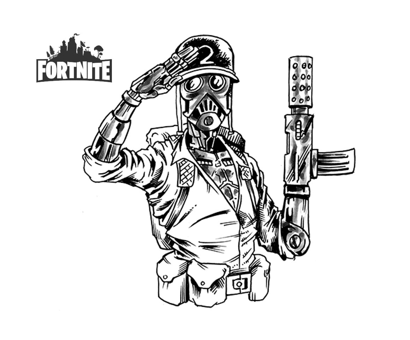  Persona que lleva una máscara de gas en el dibujo de Jason Young en Fortnite 