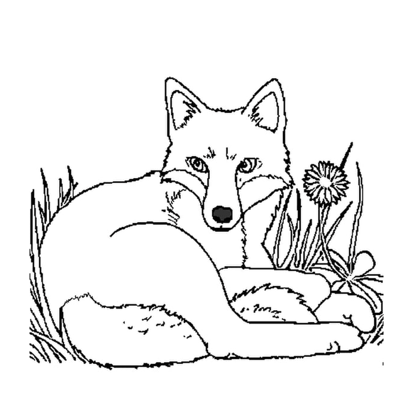  Quiet fox in the forest 