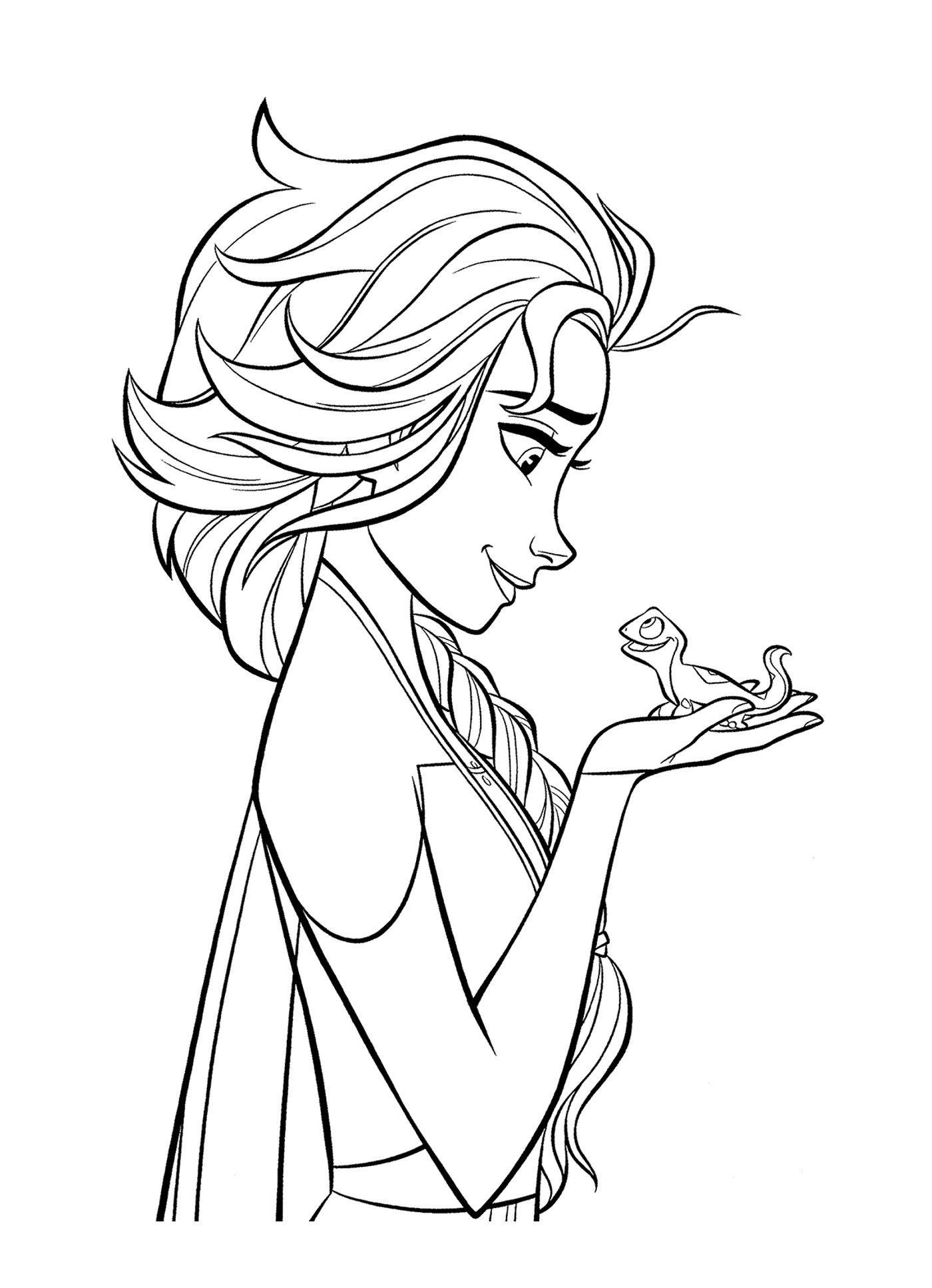  Elsa with the lizard Bruni of The Queen of the Snows 2 