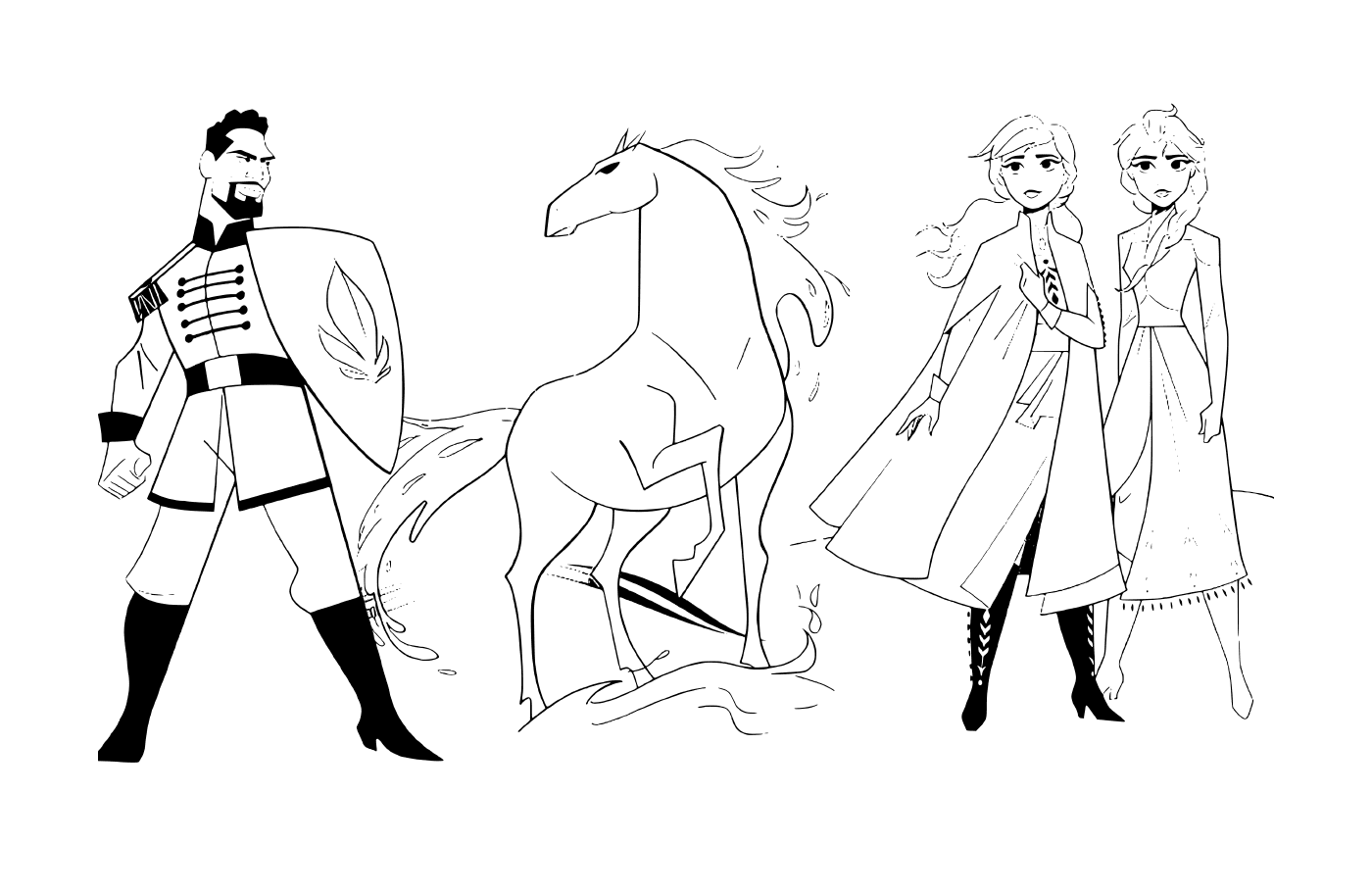  Anna y Elsa con el caballo Nokk contra el teniente Mattias de la Reina de las Nieves 2 
