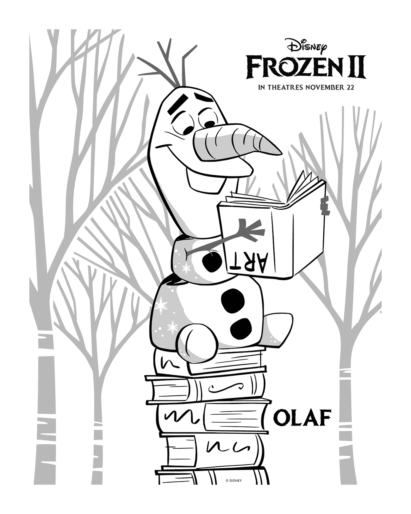  A Olaf le gusta leer en Disney's Snow Queen 2 