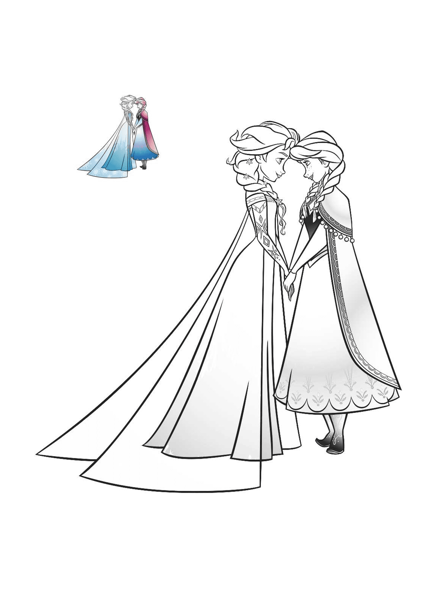  Elsa and Anna, best friends 
